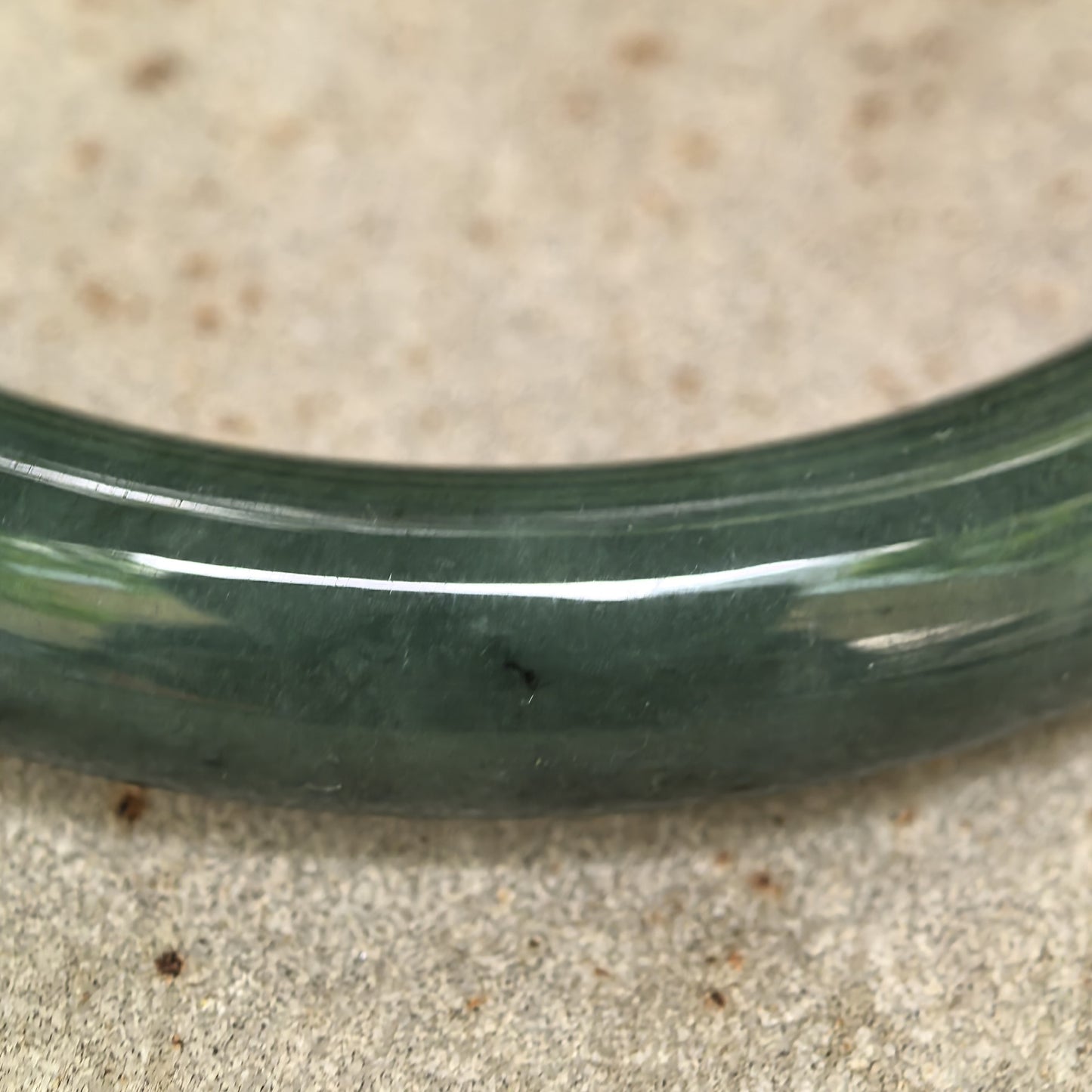 Natural Grade-A Jadeite Glutinous Dark Oil Green Round Bangle · Burmese Jade 55mm