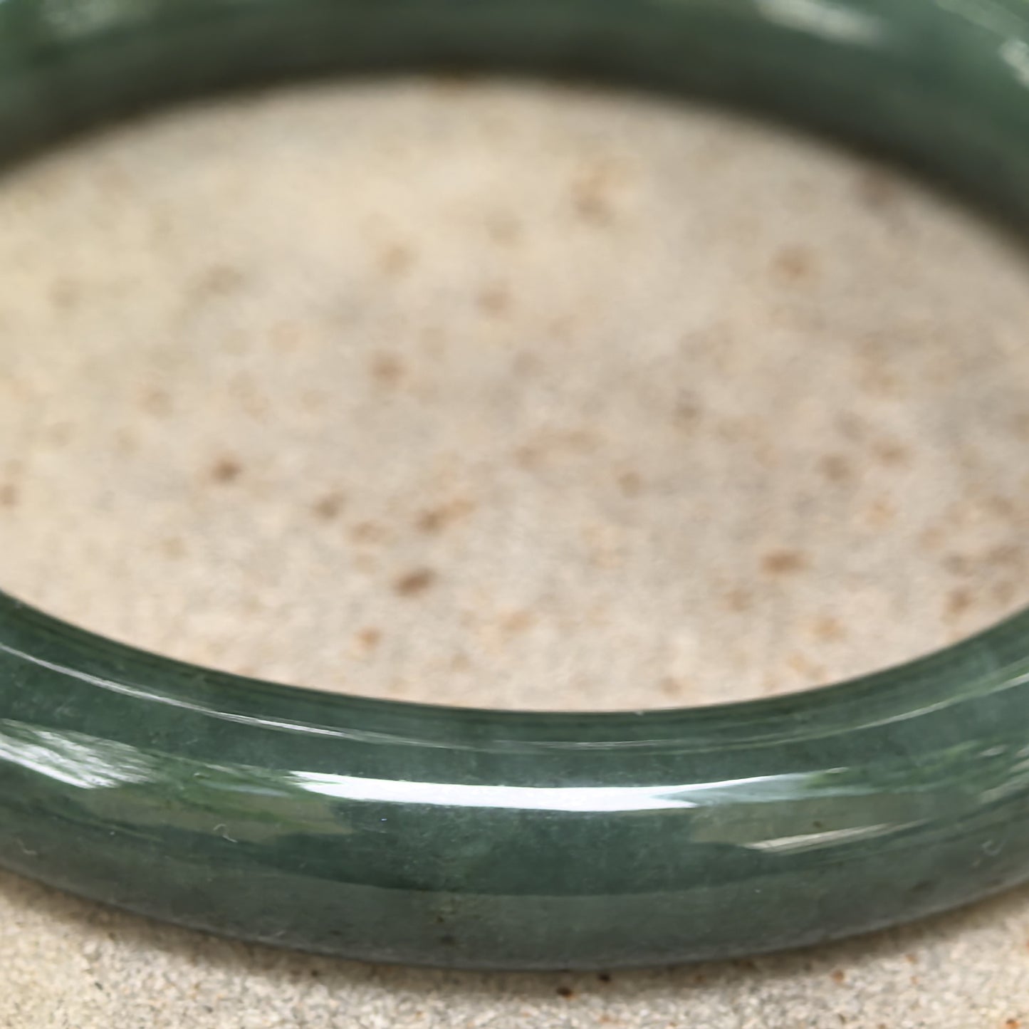 Natural Grade-A Jadeite Glutinous Dark Oil Green Round Bangle · Burmese Jade 55mm