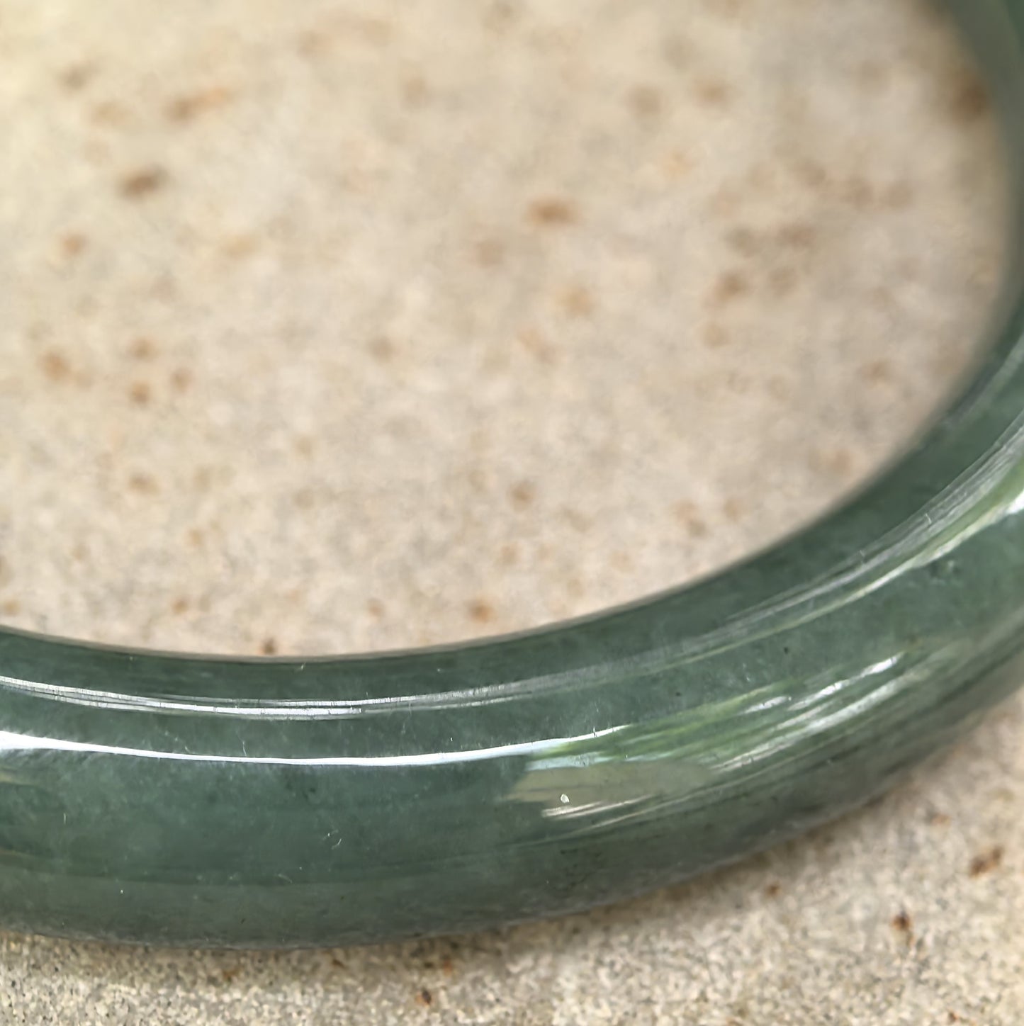 Natural Grade-A Jadeite Glutinous Dark Oil Green Round Bangle · Burmese Jade 55mm