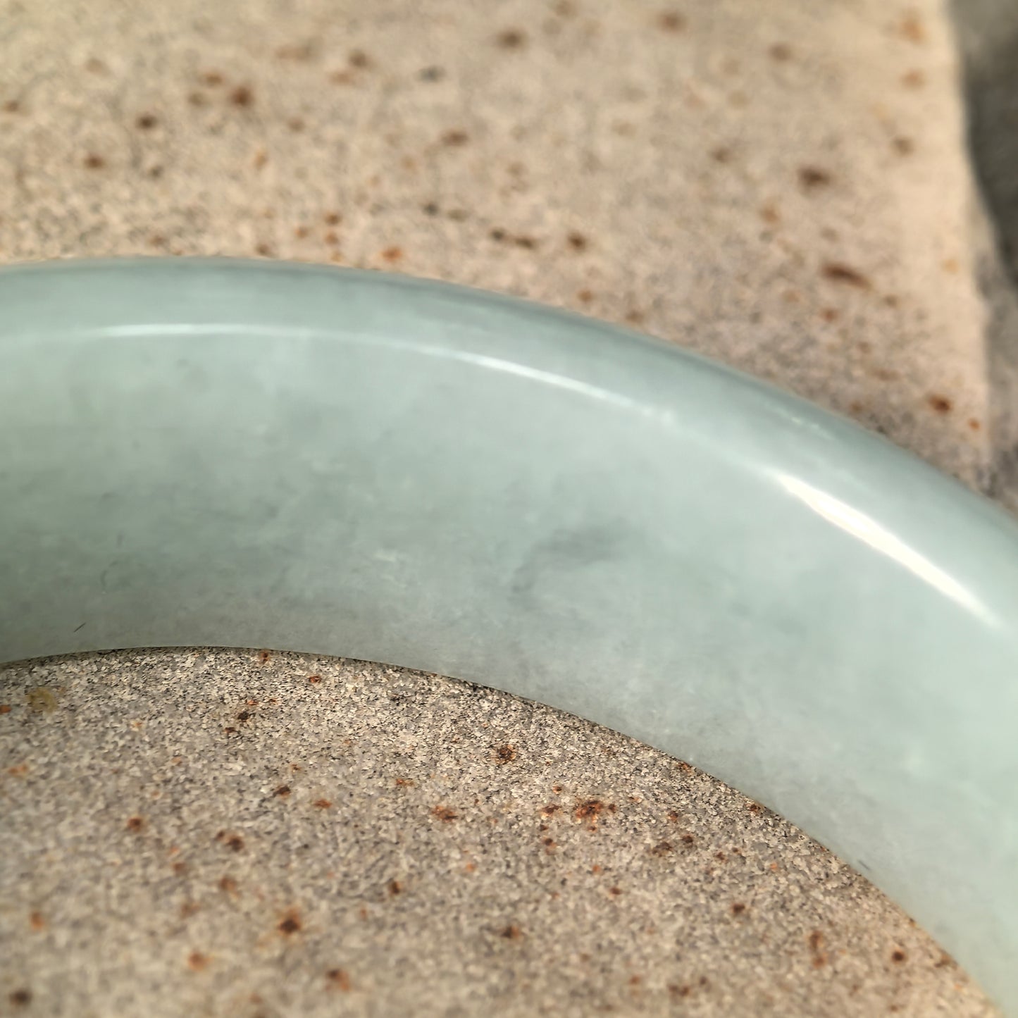 Natural Grade-A Jadeite Fine Glutinous Pale Green D-Shape Bangle · Burmese Jade 54mm