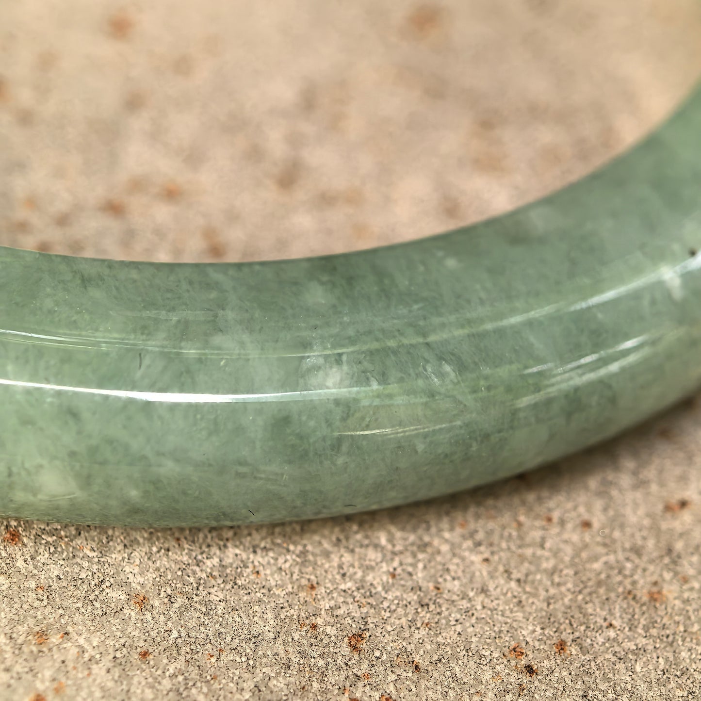 Natural Grade-A Jadeite Glutinous Light Green Base with Vivid Green D-Shape Bangle · Burmese Jade 53mm