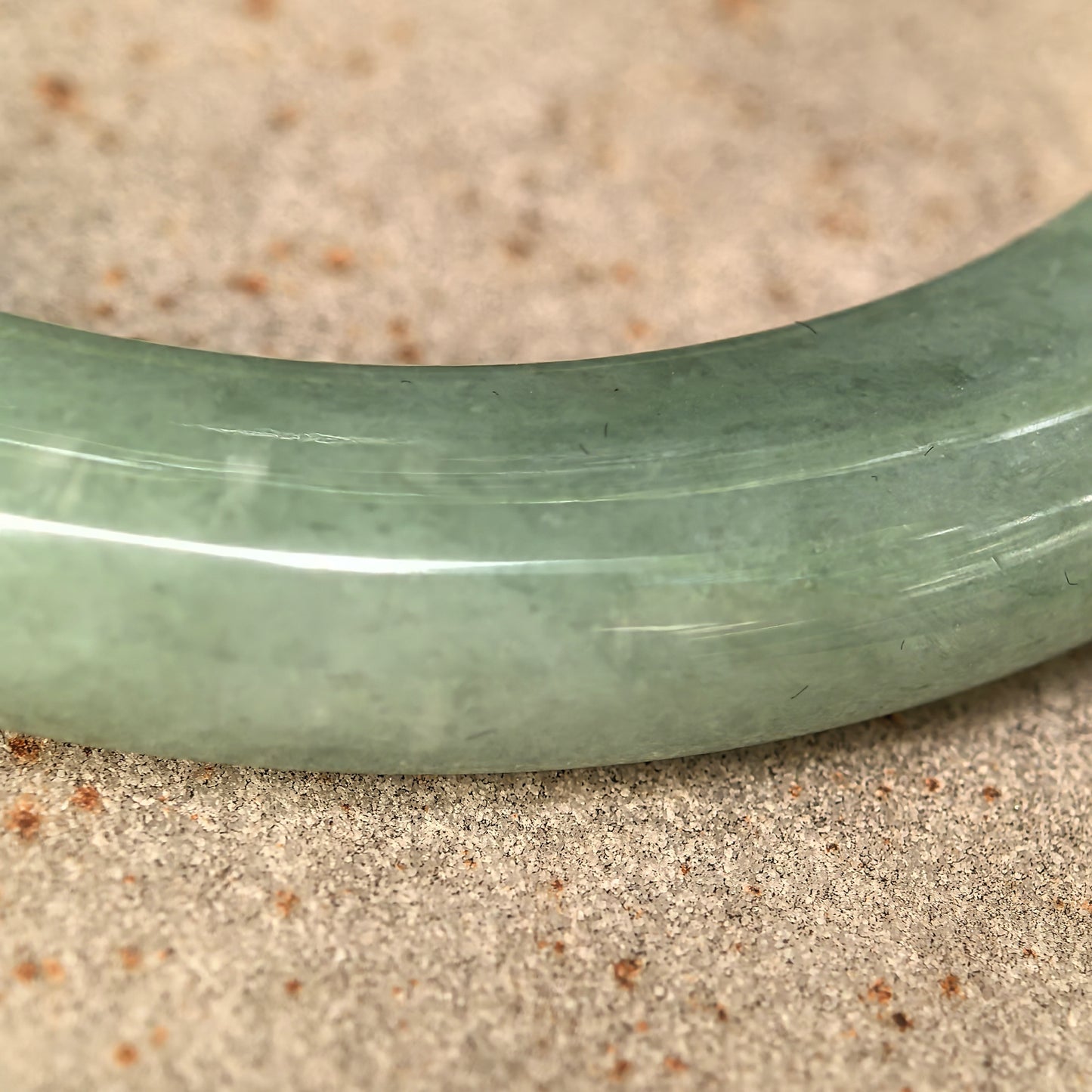 Natural Grade-A Jadeite Glutinous Light Green Base with Vivid Green D-Shape Bangle · Burmese Jade 53mm