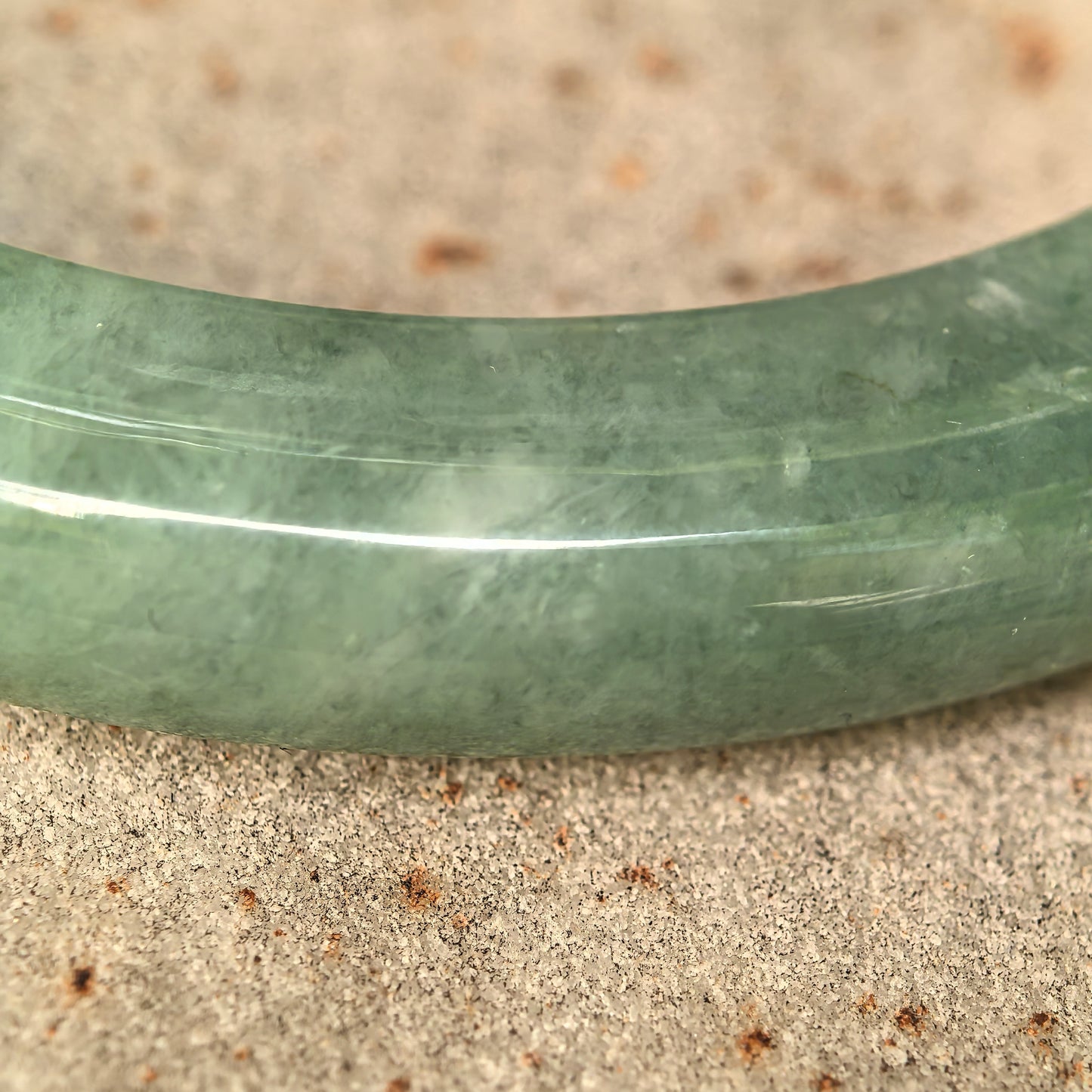 Natural Grade-A Jadeite Glutinous Light Green Base with Vivid Green D-Shape Bangle · Burmese Jade 53mm
