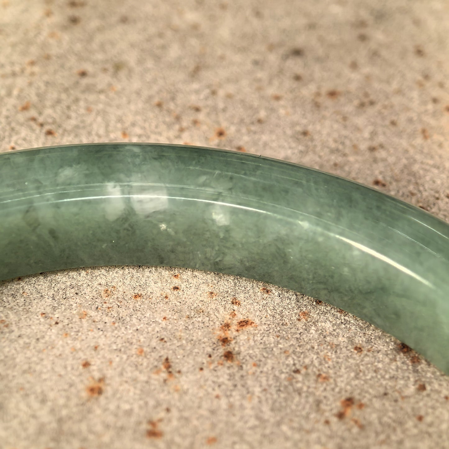 Natural Grade-A Jadeite Glutinous Light Green Base with Vivid Green D-Shape Bangle · Burmese Jade 53mm