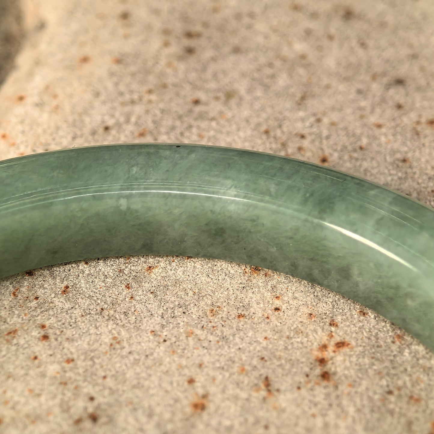 Natural Grade-A Jadeite Glutinous Light Green Base with Vivid Green D-Shape Bangle · Burmese Jade 53mm