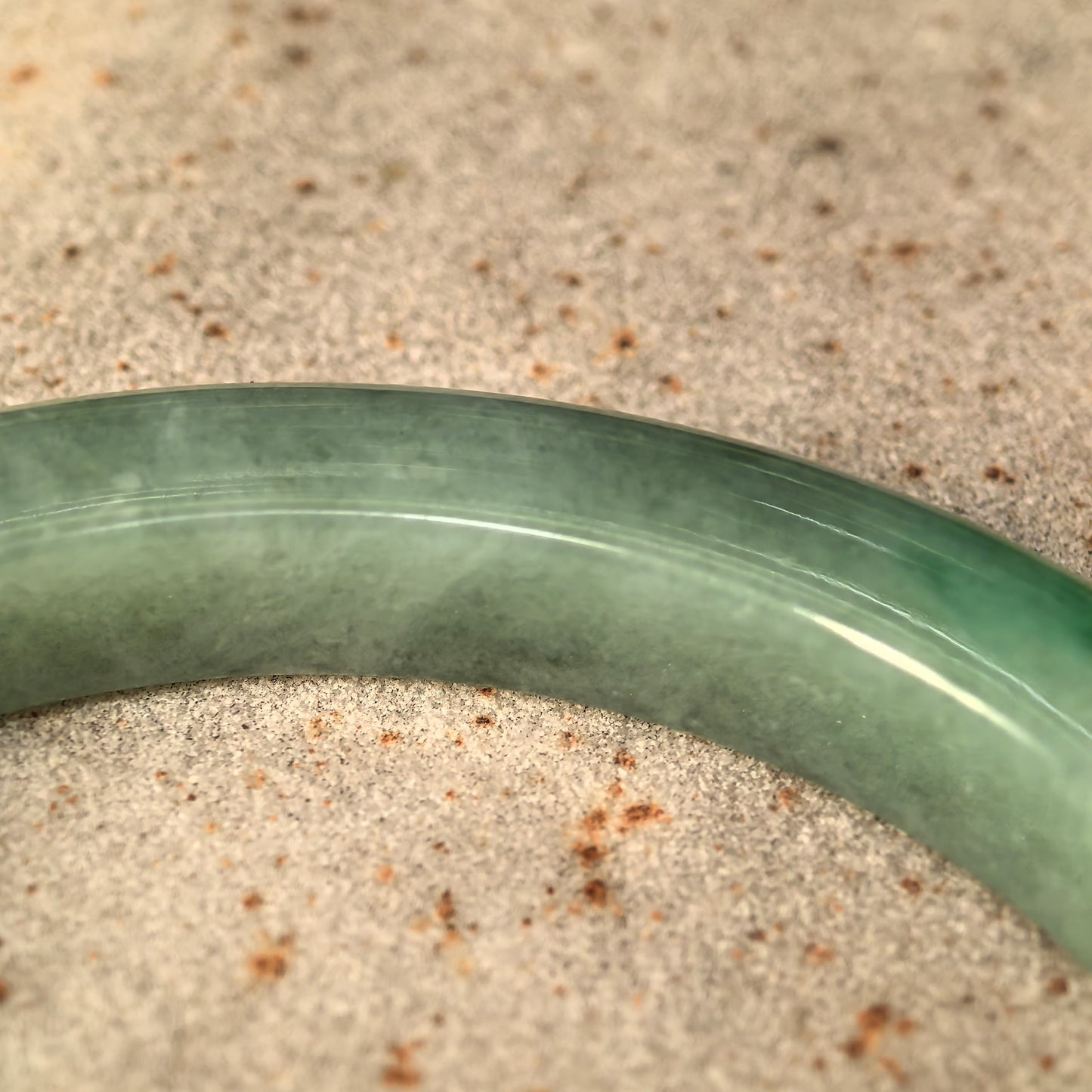 Natural Grade-A Jadeite Glutinous Light Green Base with Vivid Green D-Shape Bangle · Burmese Jade 53mm