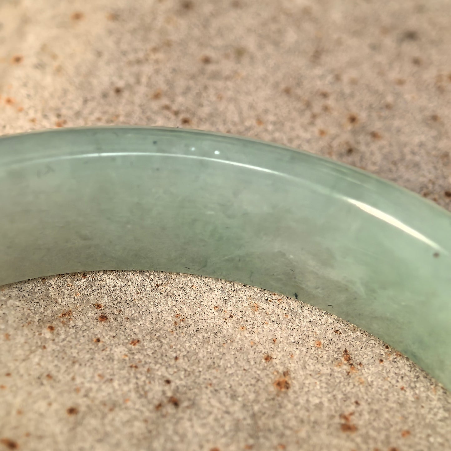 Natural Grade-A Jadeite Glutinous Icy Mint Green D-Shape Bangle · Burmese Jade 50mm