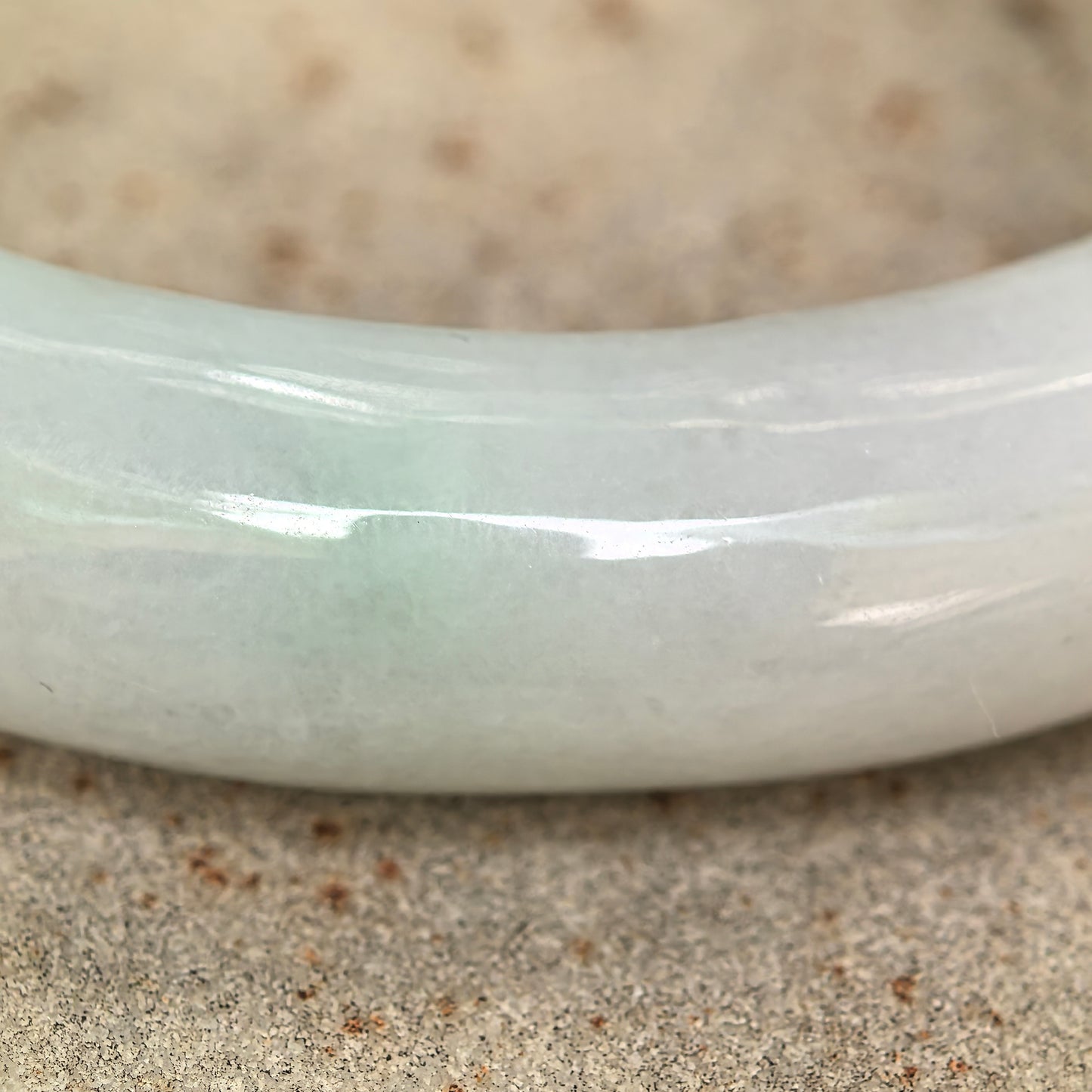 Natural Grade-A Jadeite Glutinous “Golden Splash” Carved D-shape Bangle ·Burmese Jade 55mm