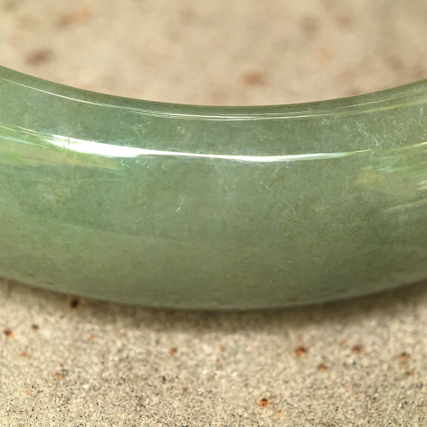 Natural Grade-A Jadeite Bangle – Oil-Green Glutinous Burmese Jade 54mm