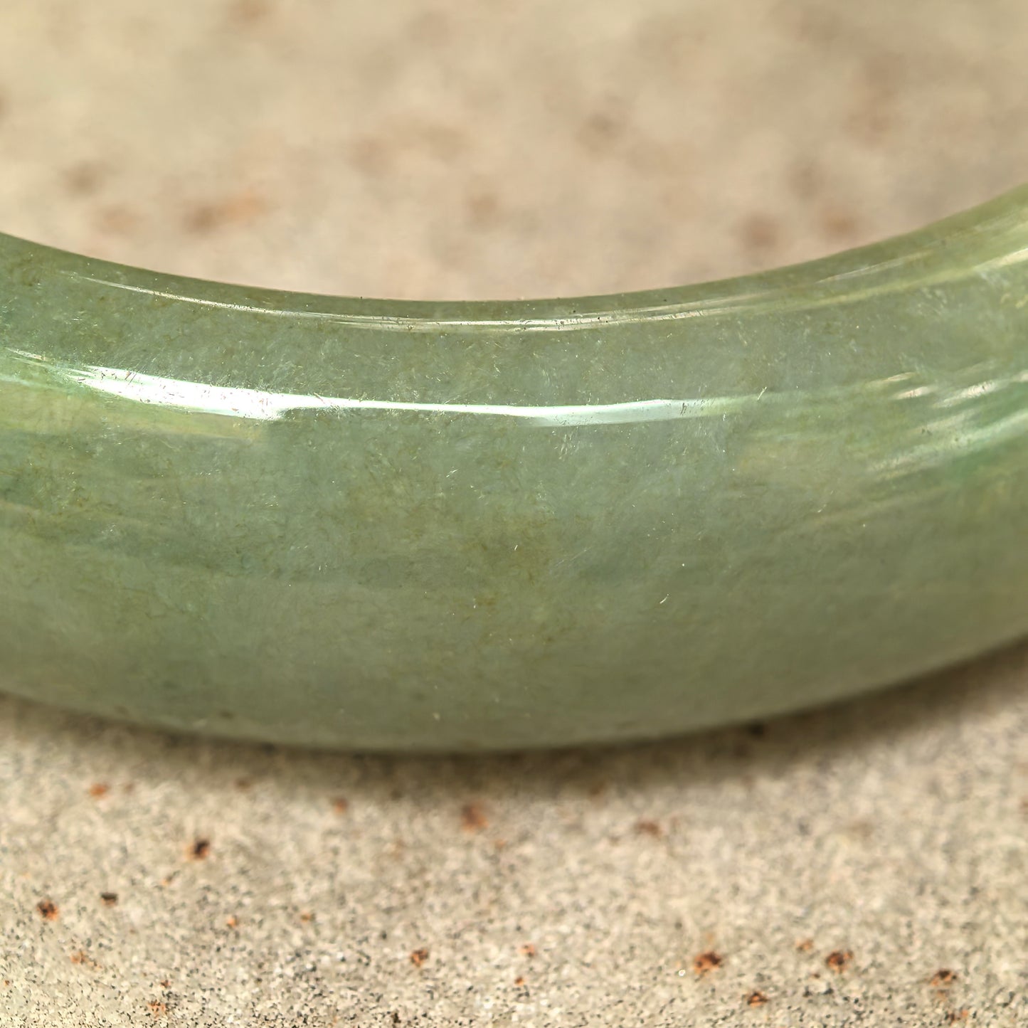 Natural Grade-A Jadeite Bangle – Oil-Green Glutinous Burmese Jade 54mm