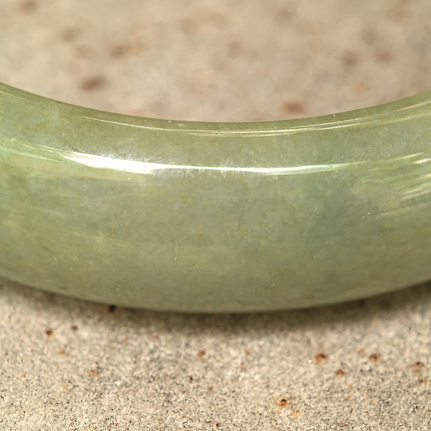 Natural Grade-A Jadeite Bangle – Oil-Green Glutinous Burmese Jade 54mm