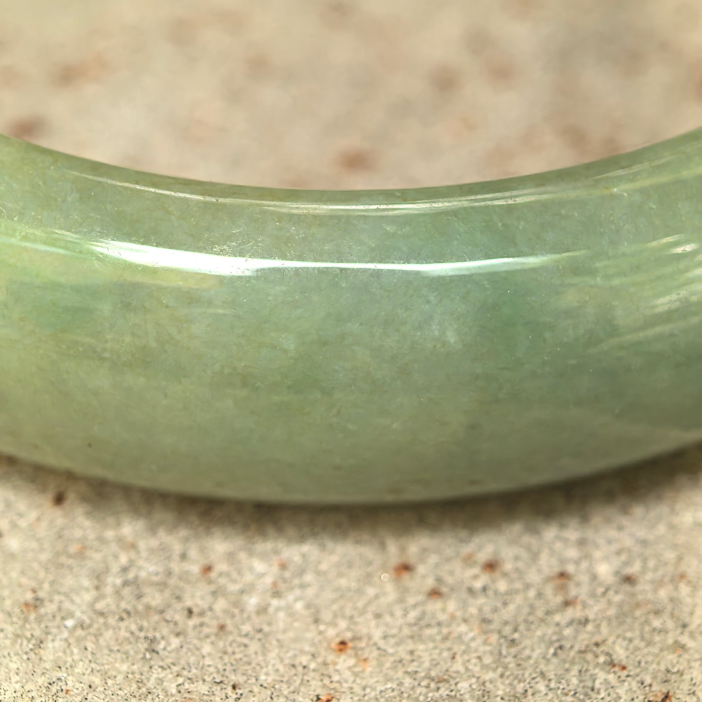 Natural Grade-A Jadeite Bangle – Oil-Green Glutinous Burmese Jade 54mm