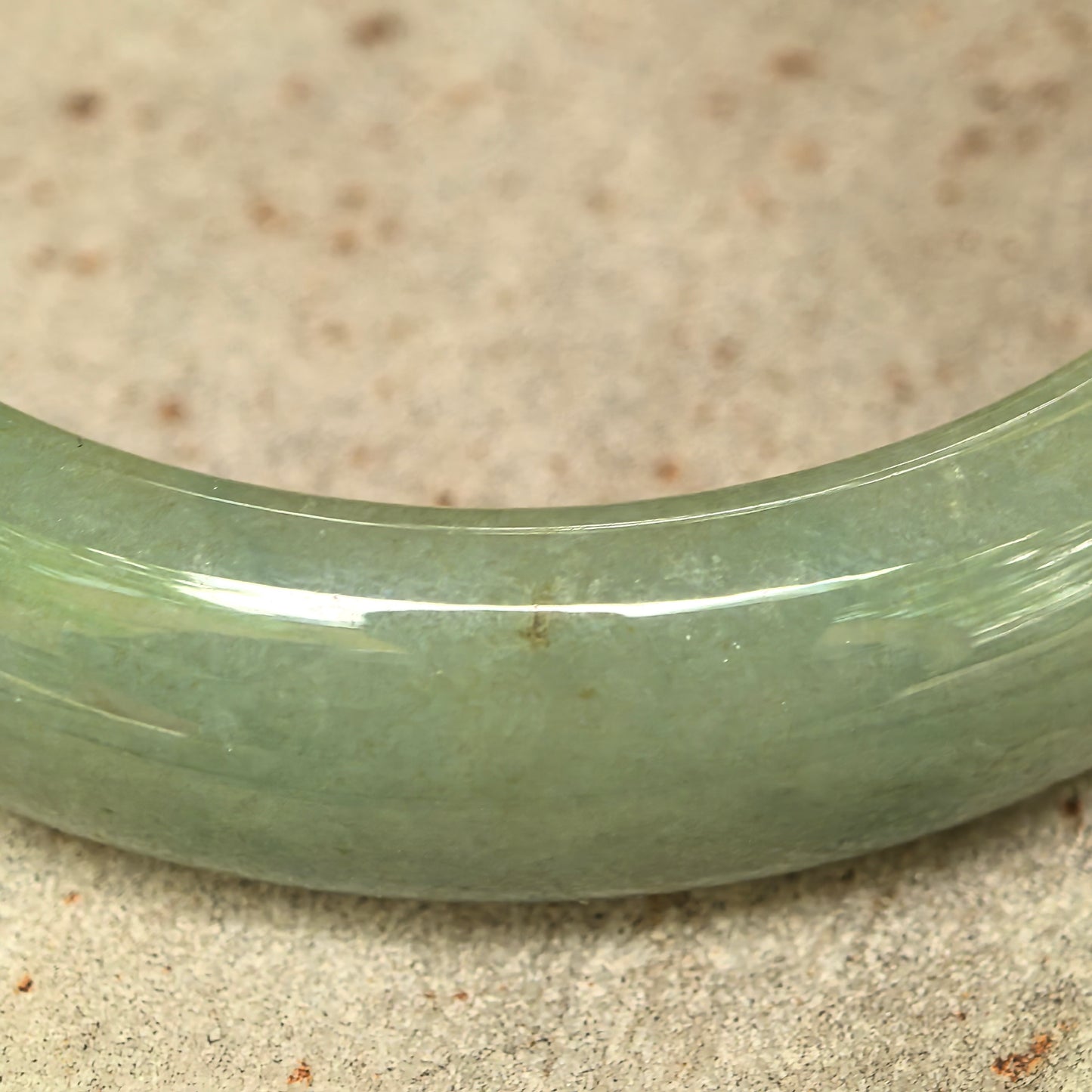 Natural Grade-A Jadeite Bangle – Oil-Green Glutinous Burmese Jade 54mm