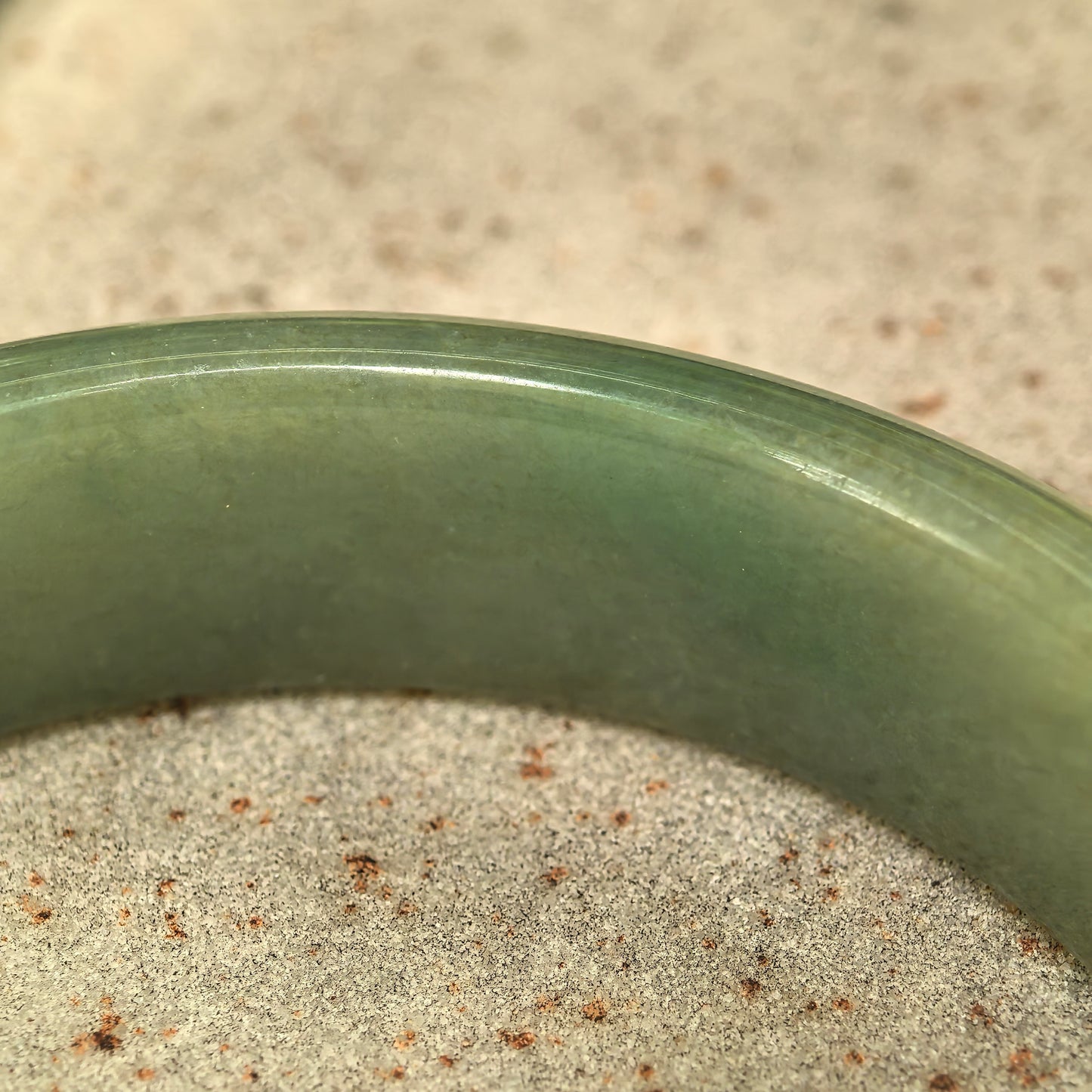 Natural Grade-A Jadeite Bangle – Oil-Green Glutinous Burmese Jade 54mm