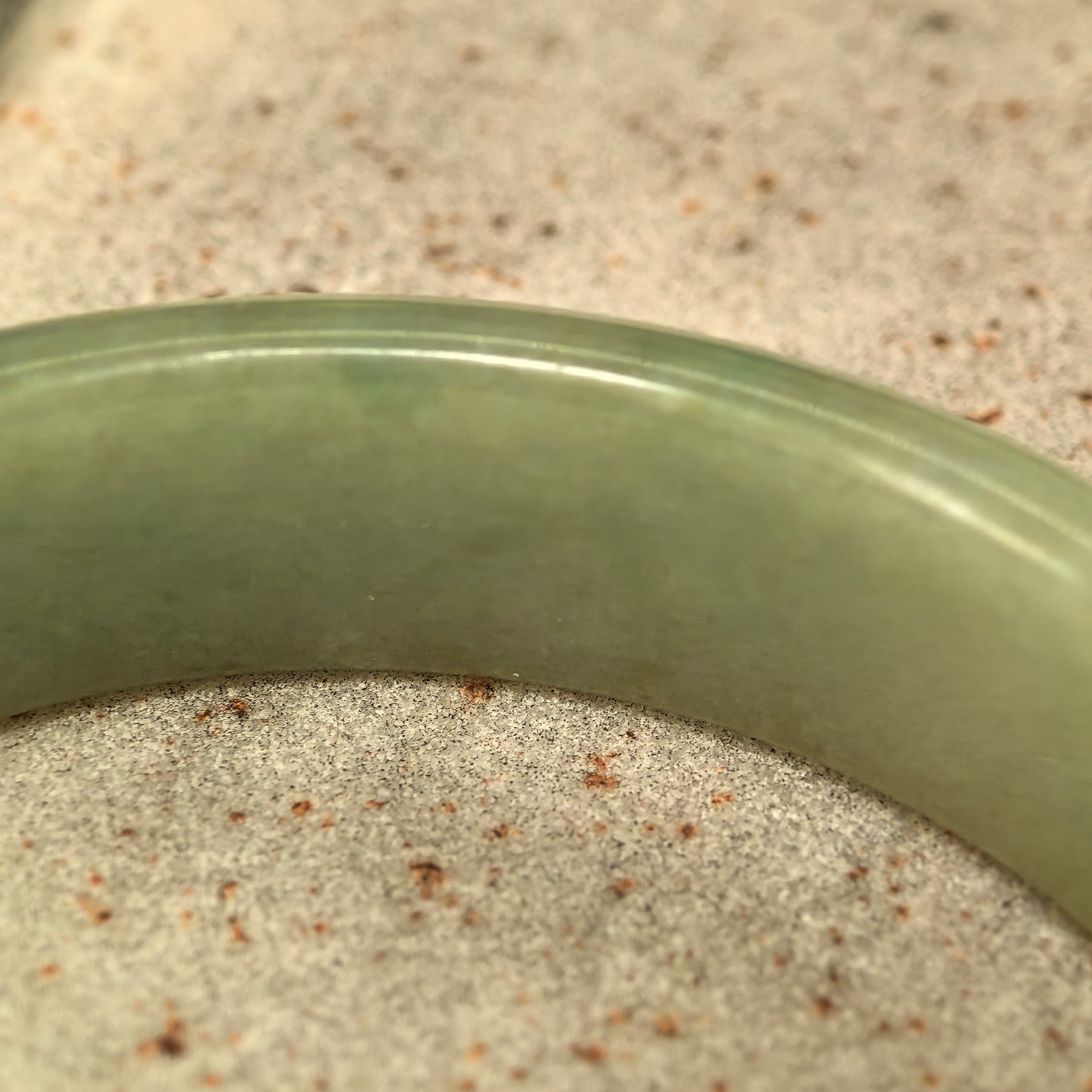 Natural Grade-A Jadeite Bangle – Oil-Green Glutinous Burmese Jade 54mm