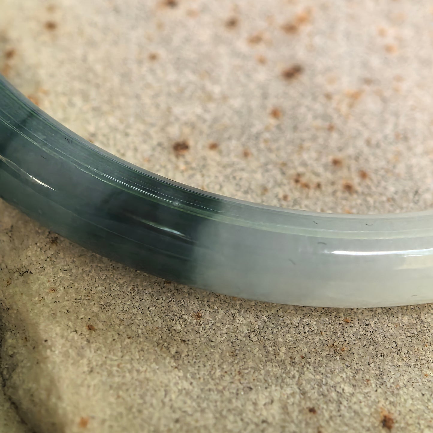 Natural Grade-A Jadeite Glutinous Icy Blue-Green Slim Round Bangle · Burmese Jade 53mm