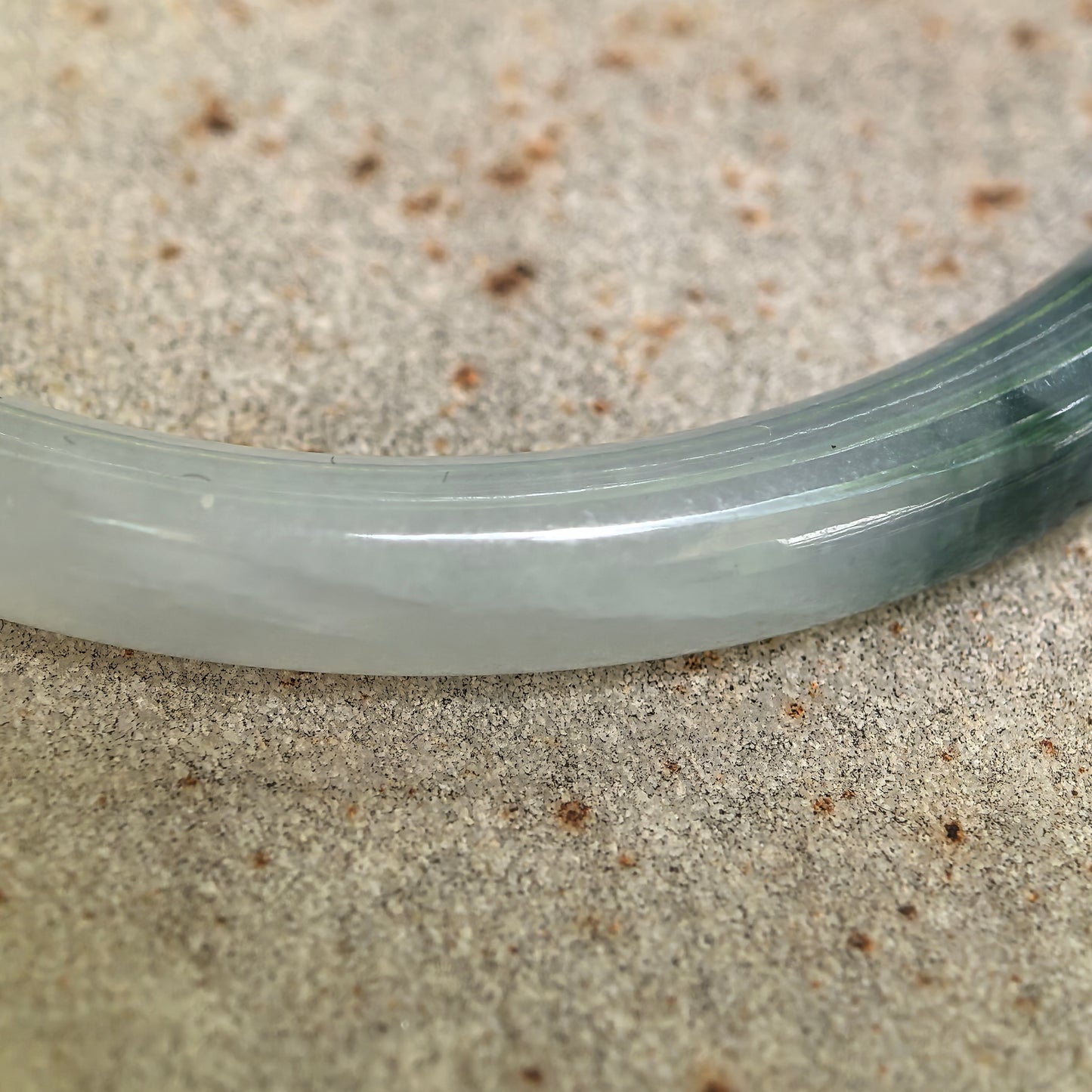 Natural Grade-A Jadeite Glutinous Icy Blue-Green Slim Round Bangle · Burmese Jade 53mm