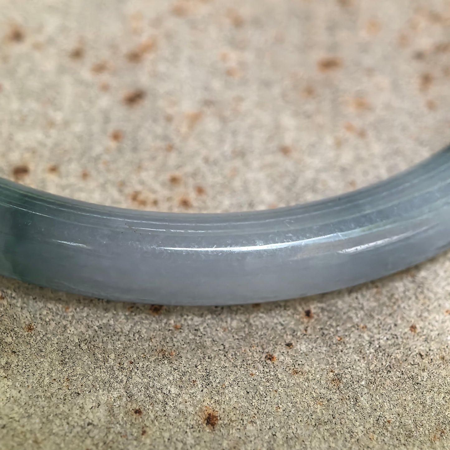 Natural Grade-A Jadeite Glutinous Icy Blue-Green Slim Round Bangle · Burmese Jade 53mm