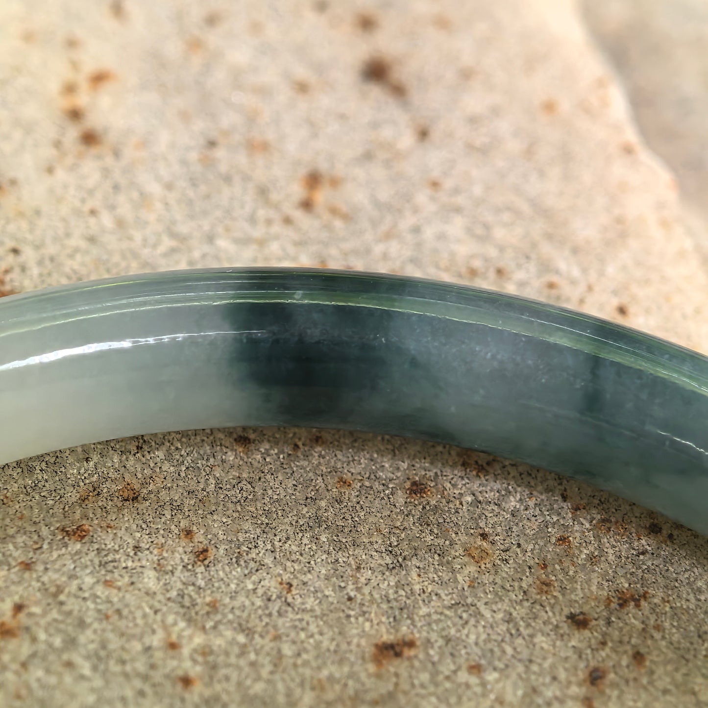Natural Grade-A Jadeite Glutinous Icy Blue-Green Slim Round Bangle · Burmese Jade 53mm