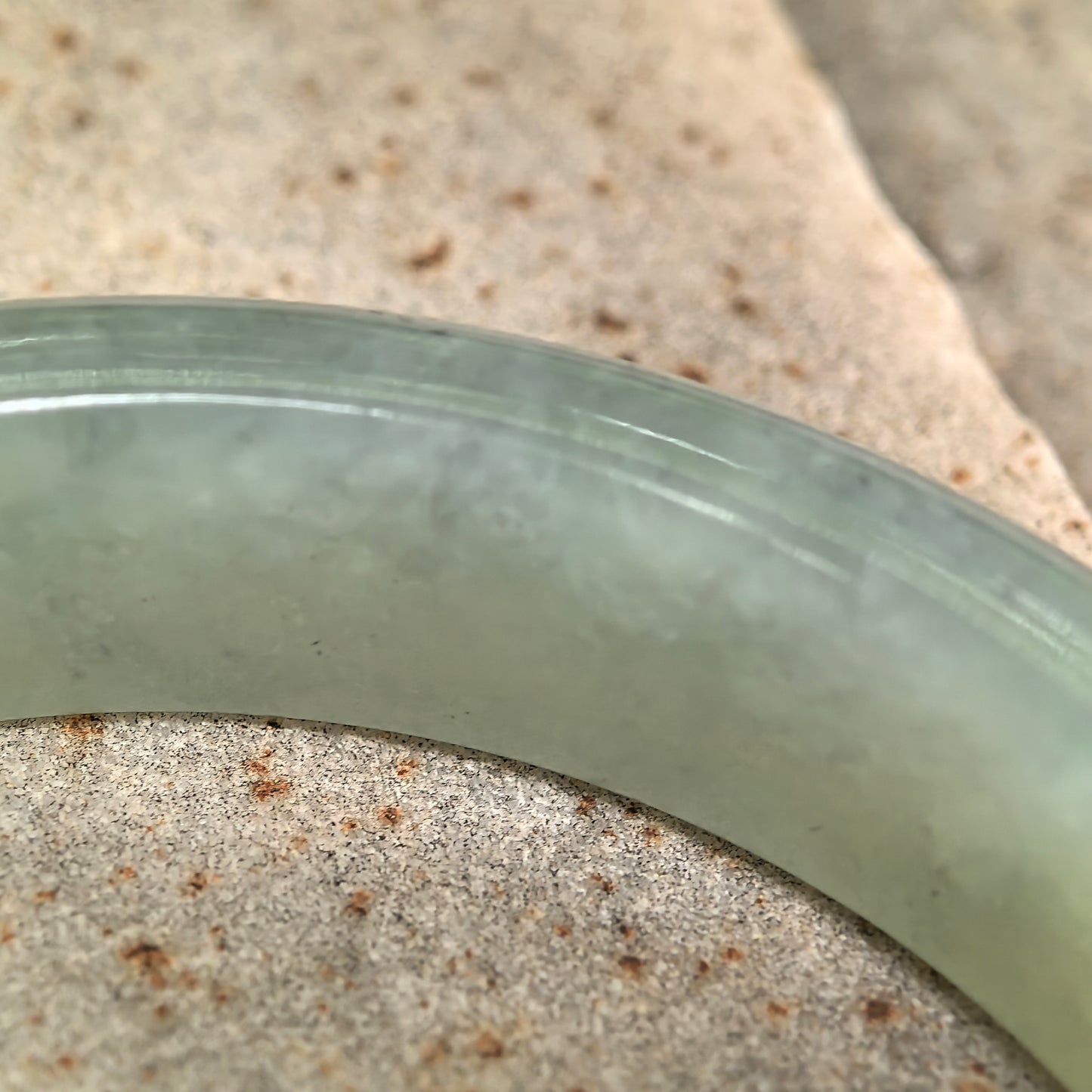 Natural Grade-A Jadeite Glutinous Icy Mint Green D-Shape Bangle · Burmese Jade 54mm