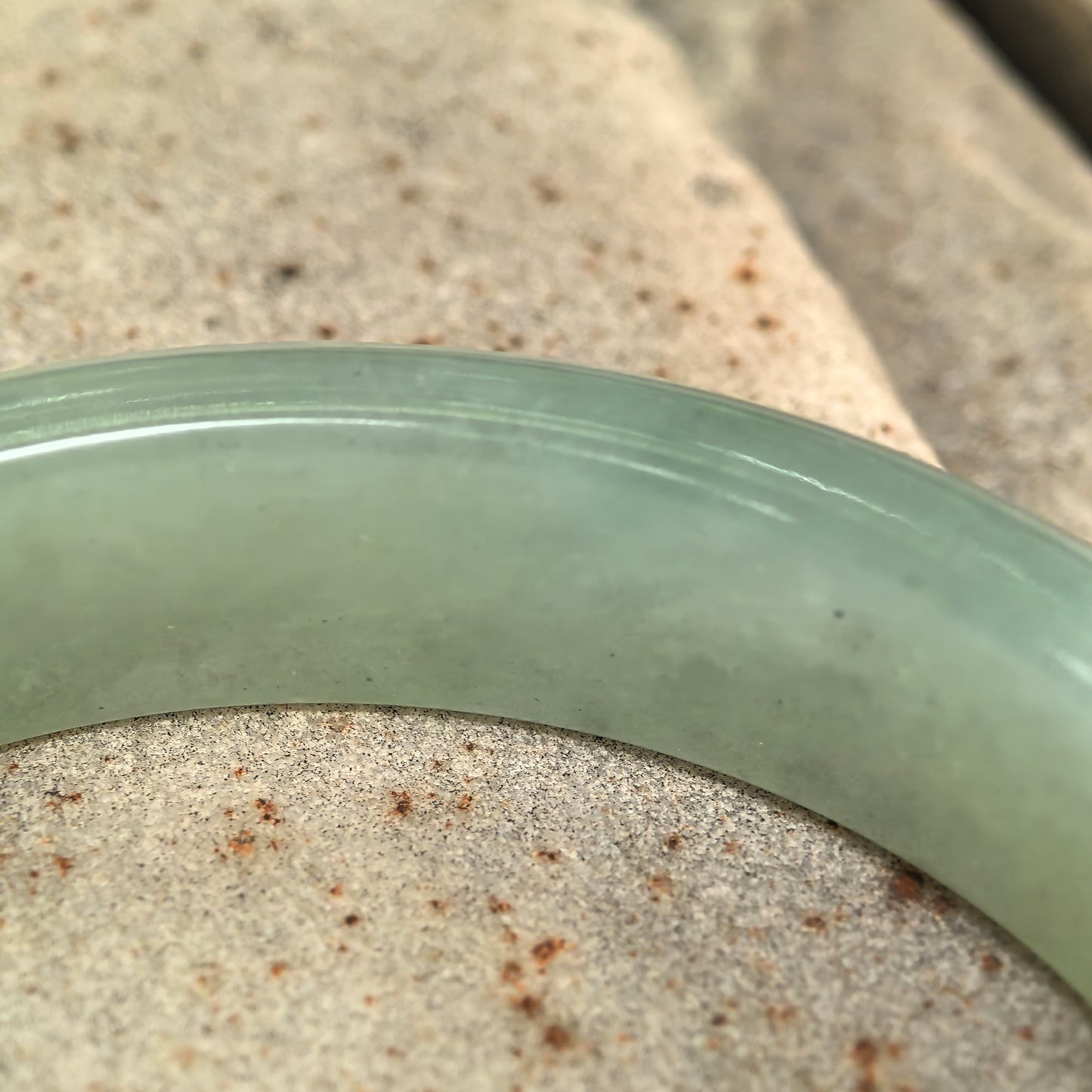 Natural Grade-A Jadeite Glutinous Icy Mint Green D-Shape Bangle · Burmese Jade 54mm