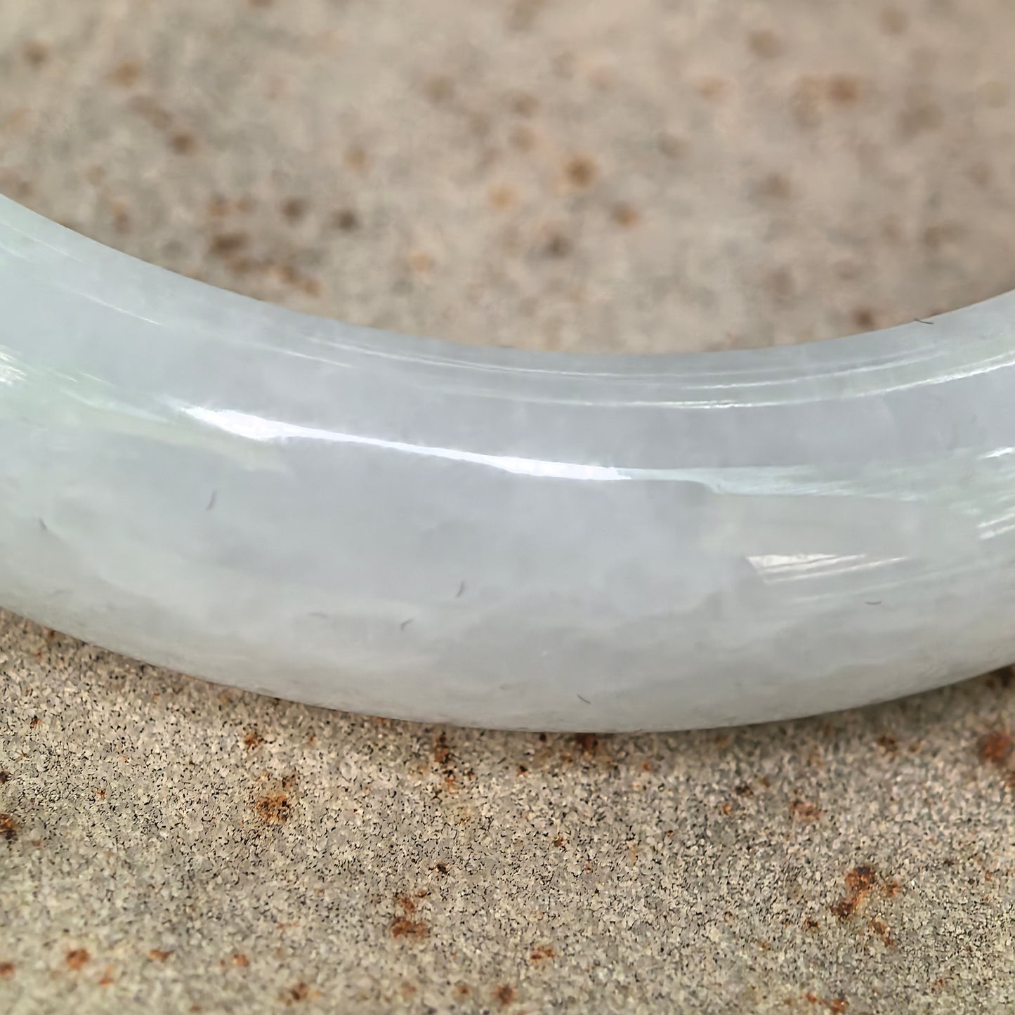 Natural Grade-A Jadeite Glutinous Half Honey Yellow Bangle · Burmese Jade 55mm