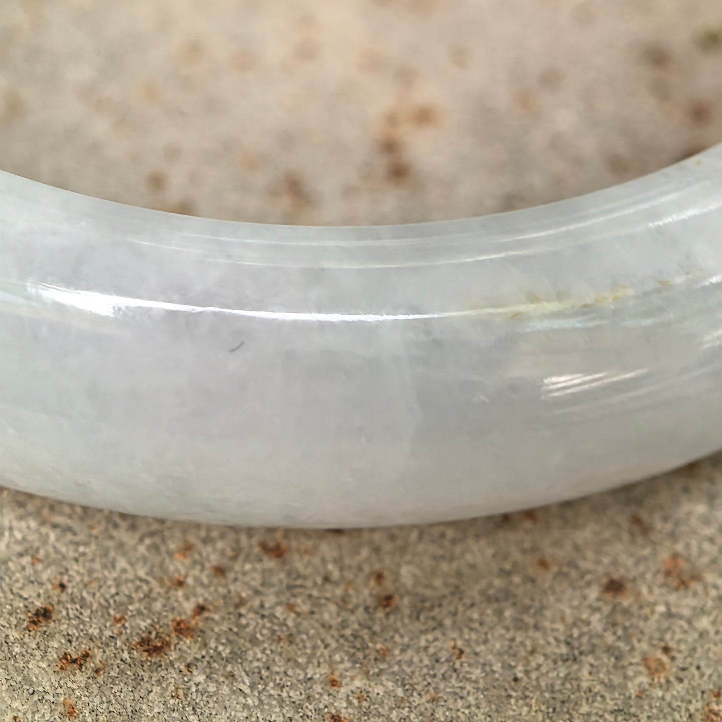Natural Grade-A Jadeite Glutinous Half Honey Yellow Bangle · Burmese Jade 55mm