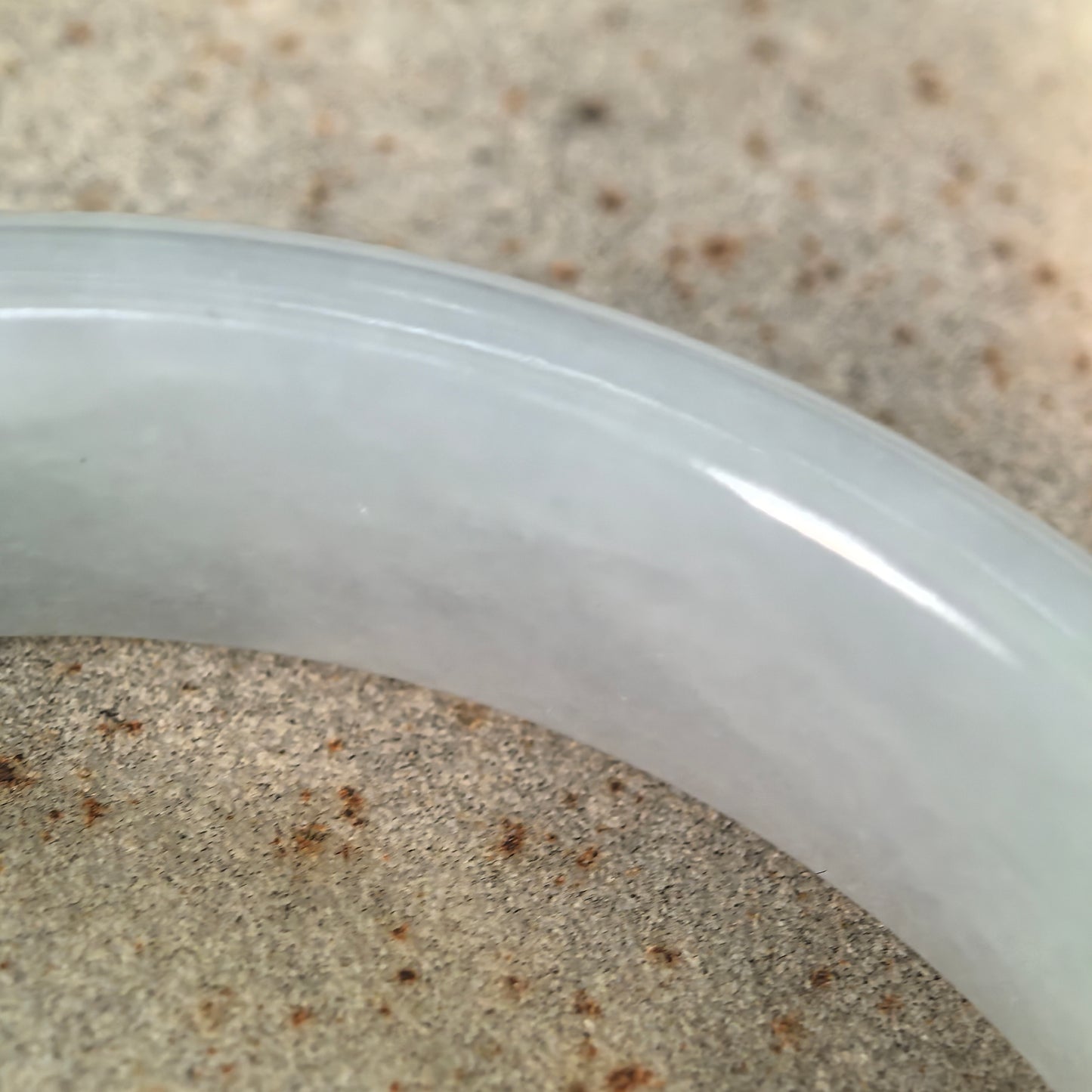 Natural Grade-A Jadeite Glutinous Half Honey Yellow Bangle · Burmese Jade 55mm