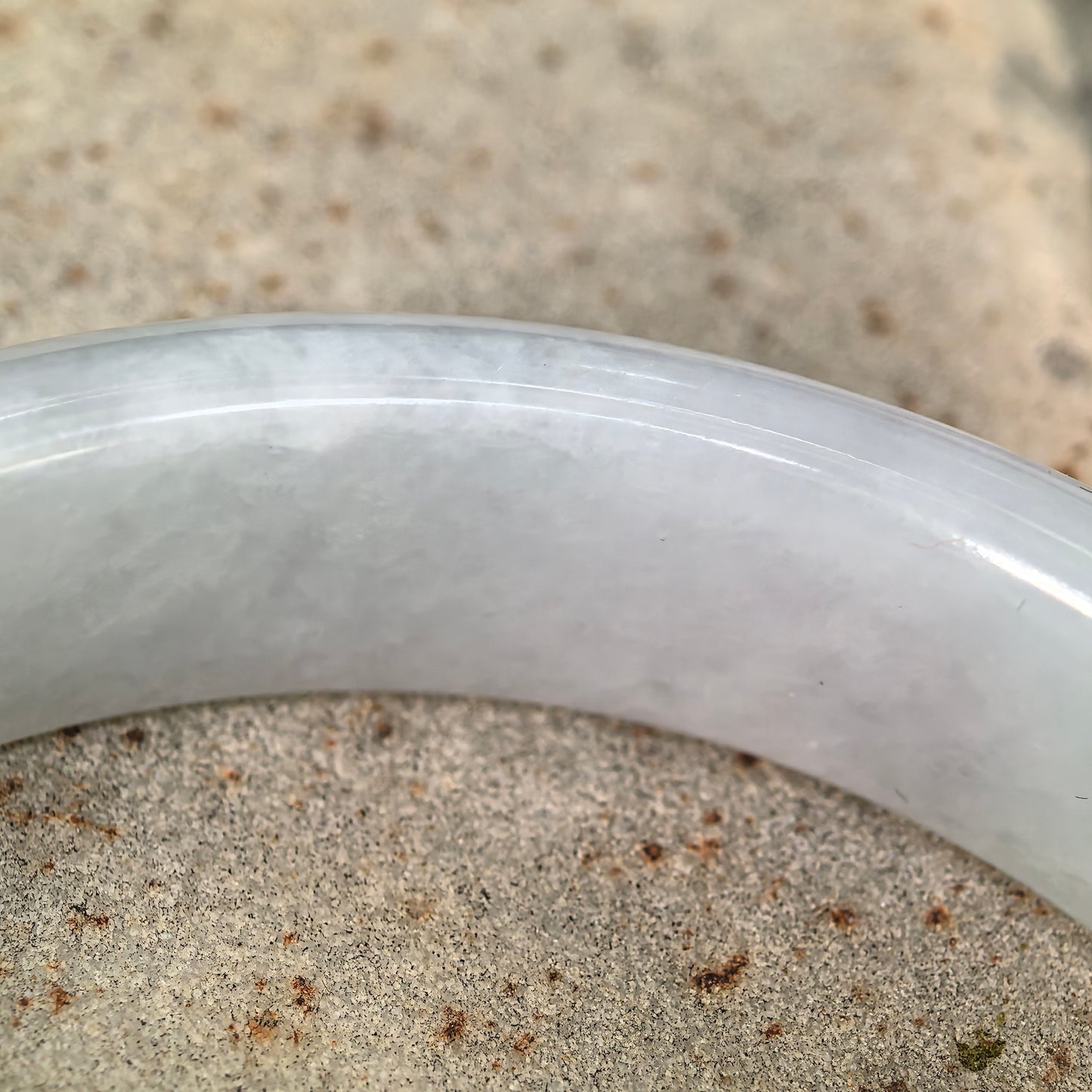 Natural Grade-A Jadeite Glutinous Half Honey Yellow Bangle · Burmese Jade 55mm