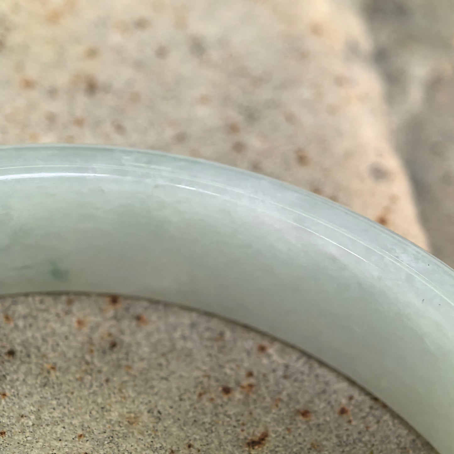 Natural Grade-A Jadeite Blue-Green Floating Flower D-Shape Bangle · Burmese Jade 61mm