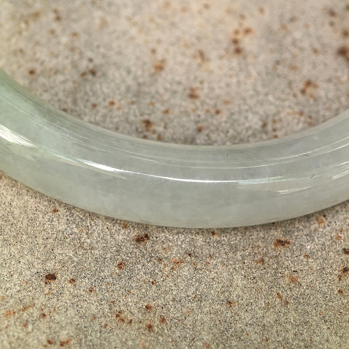 Natural Grade-A Jadeite Icy Translucent Pale Green Round Bangle · Burmese Jade 55mm