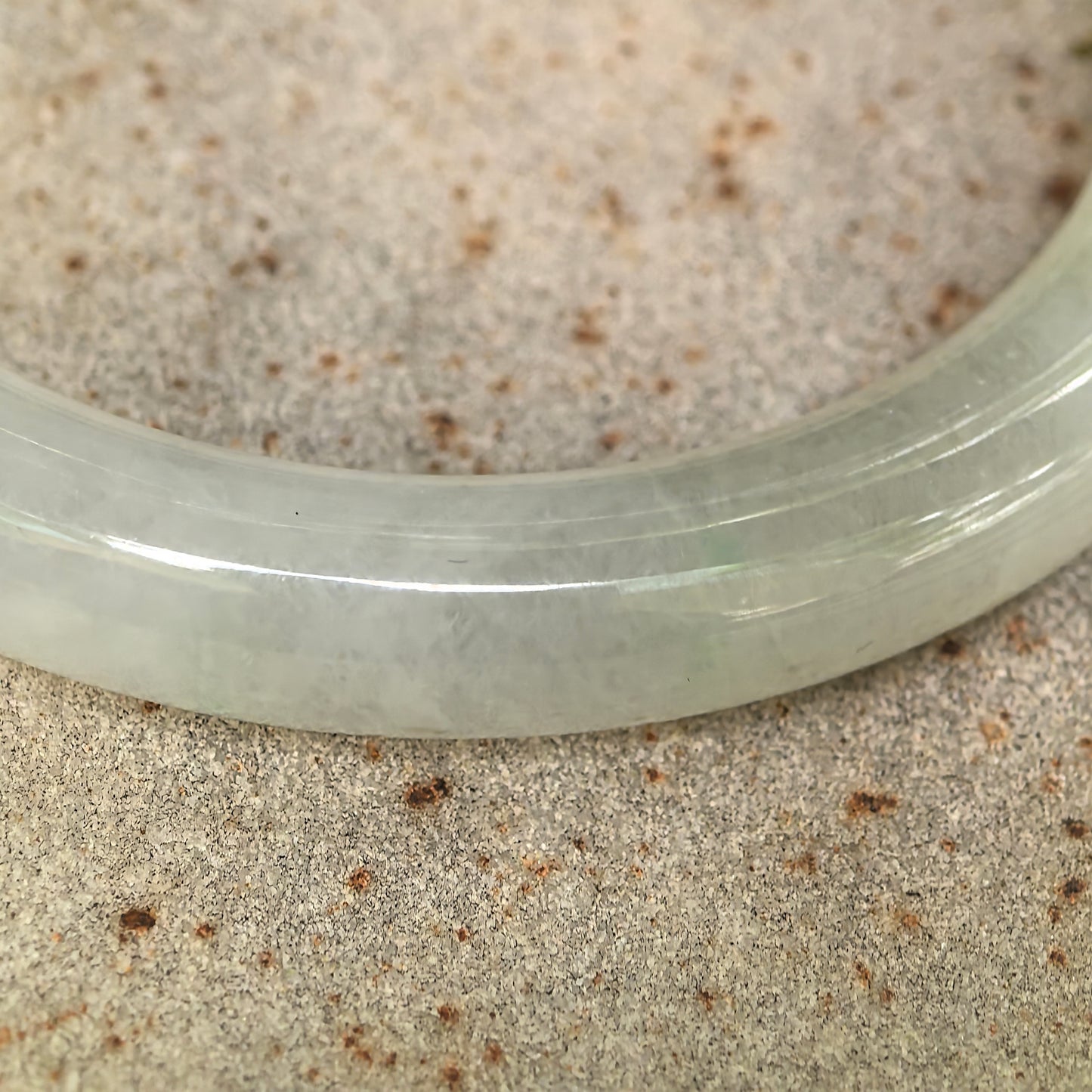 Natural Grade-A Jadeite Icy Translucent Pale Green Round Bangle · Burmese Jade 55mm