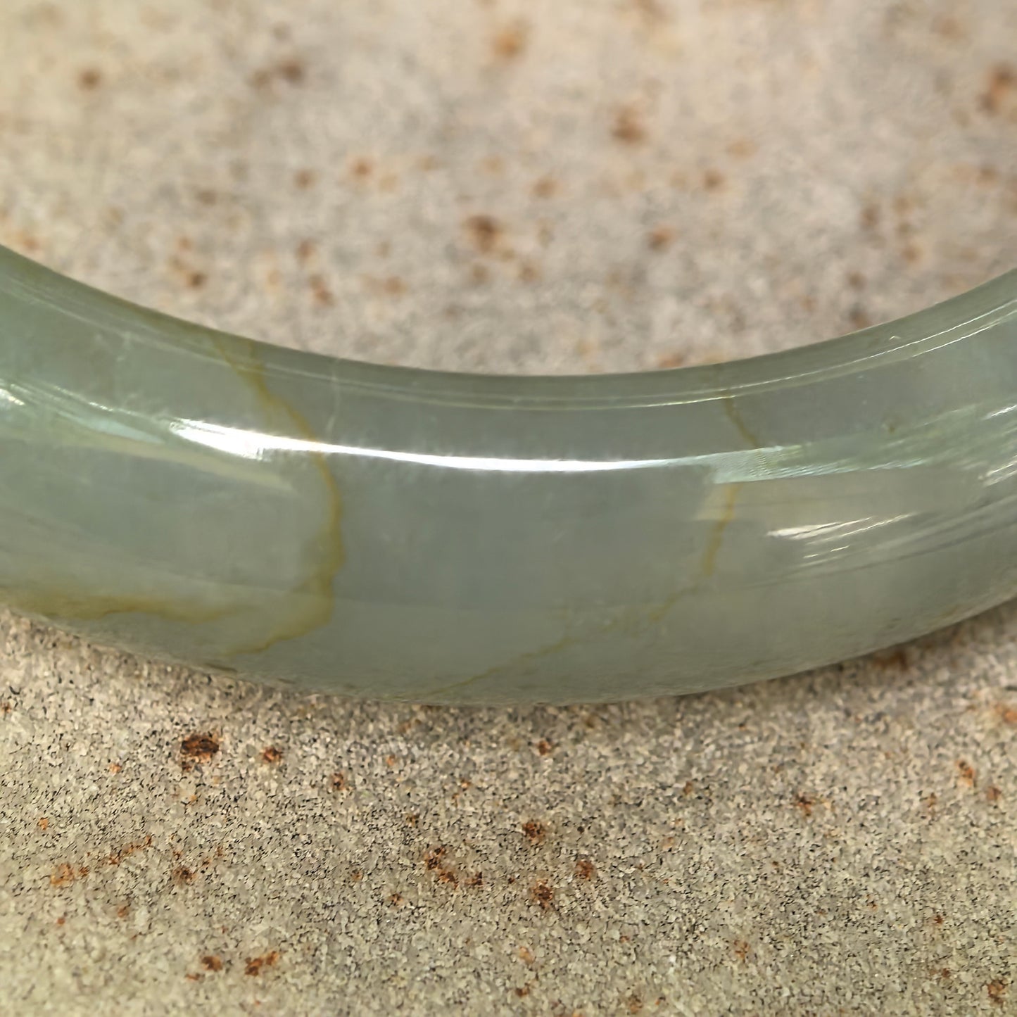 Natural Grade-A Jadeite Oil Green D-Shape Bangle · Burmese Jade 55mm