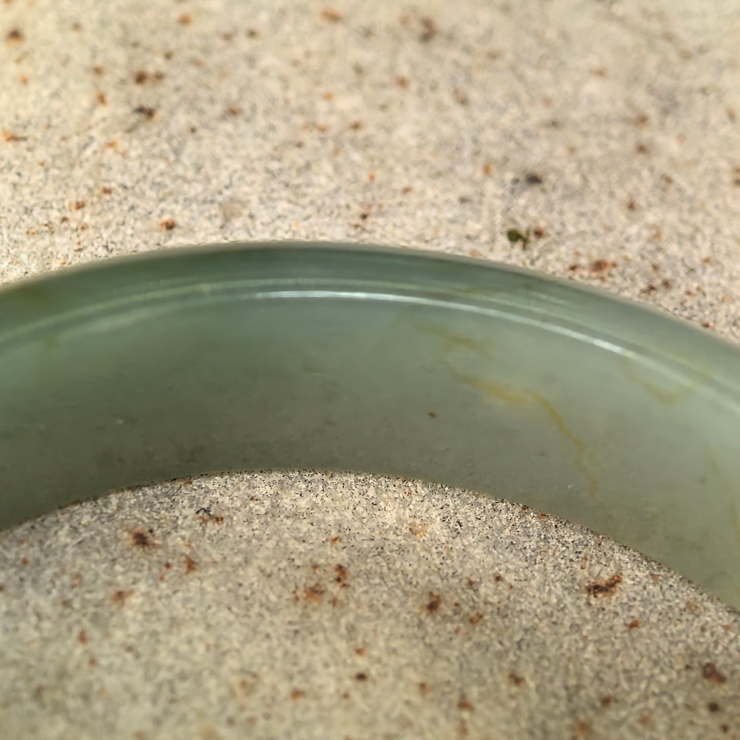 Natural Grade-A Jadeite Oil Green D-Shape Bangle · Burmese Jade 55mm