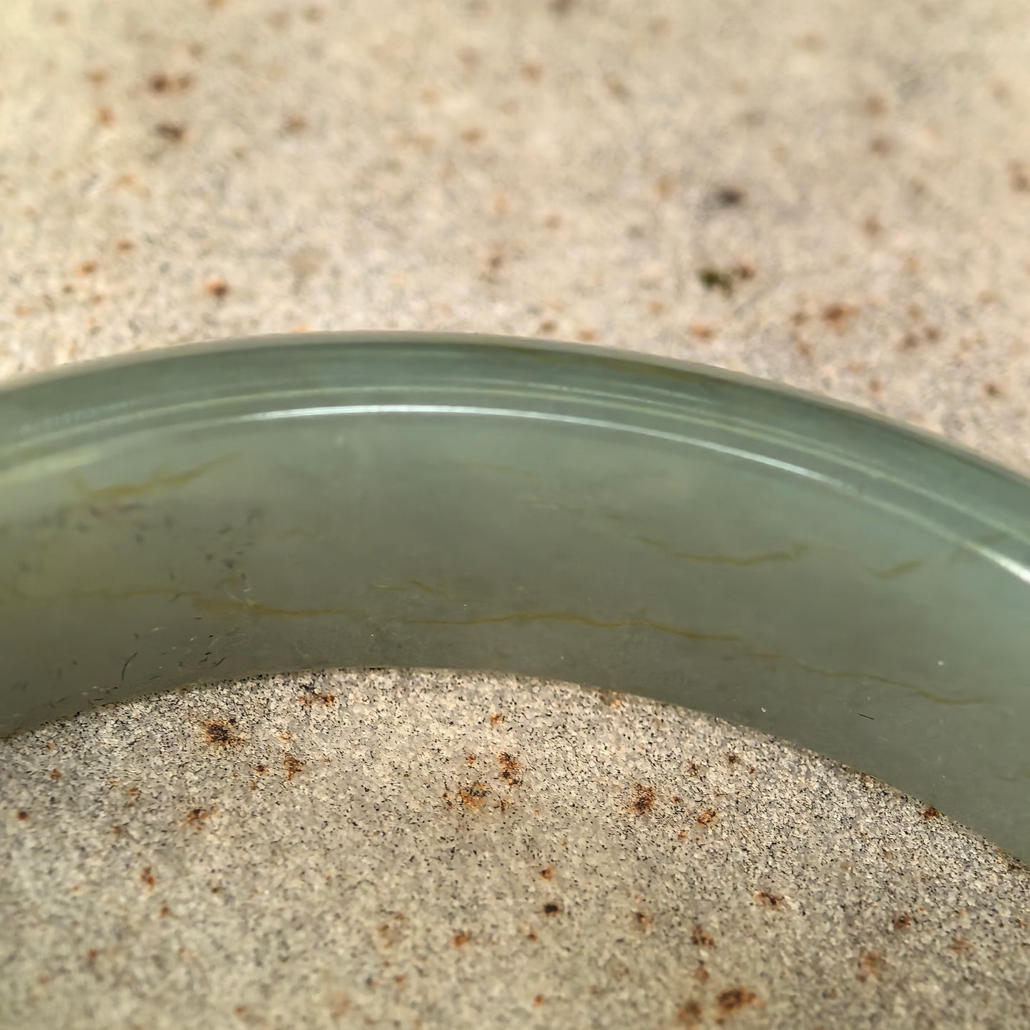 Natural Grade-A Jadeite Oil Green D-Shape Bangle · Burmese Jade 55mm