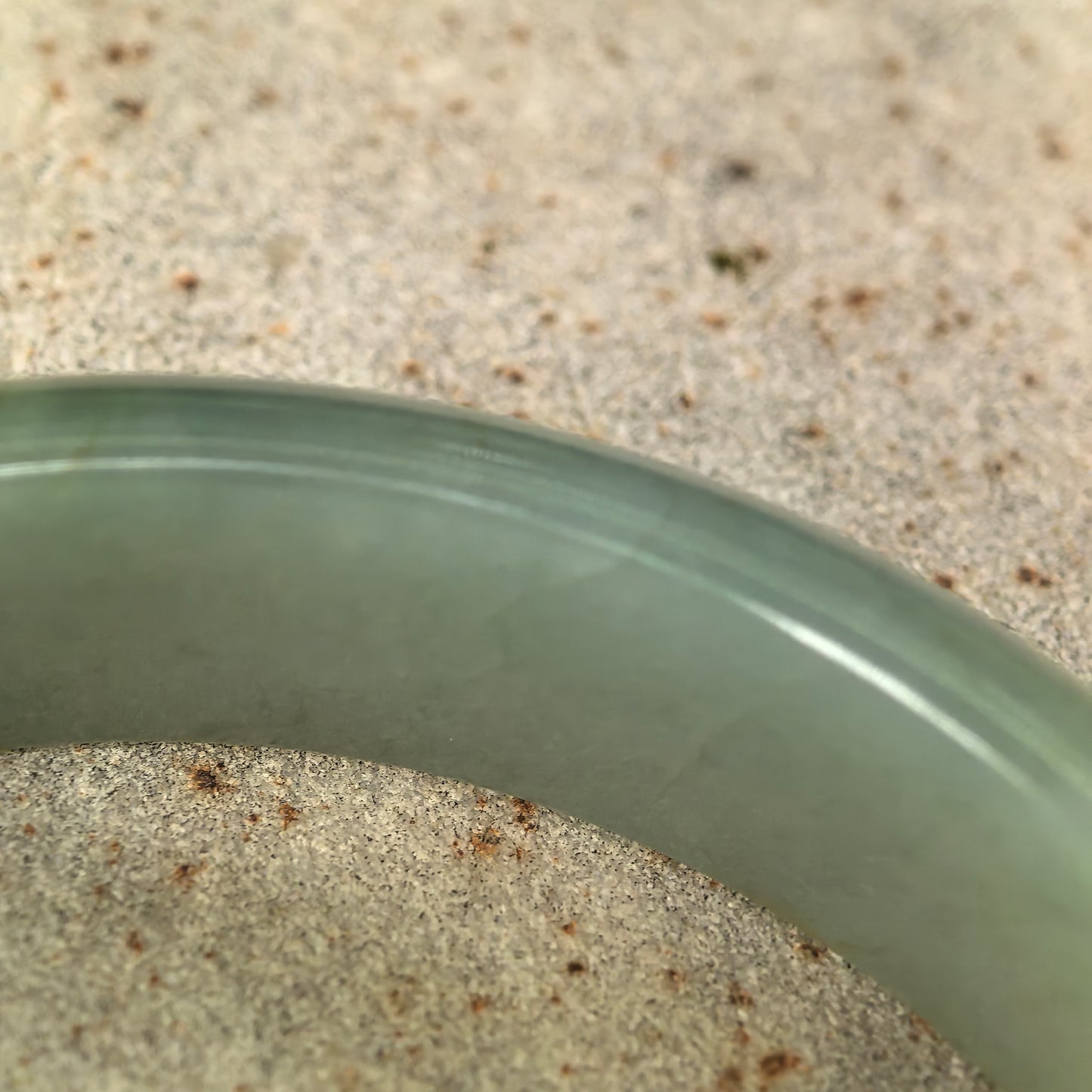 Natural Grade-A Jadeite Oil Green D-Shape Bangle · Burmese Jade 55mm