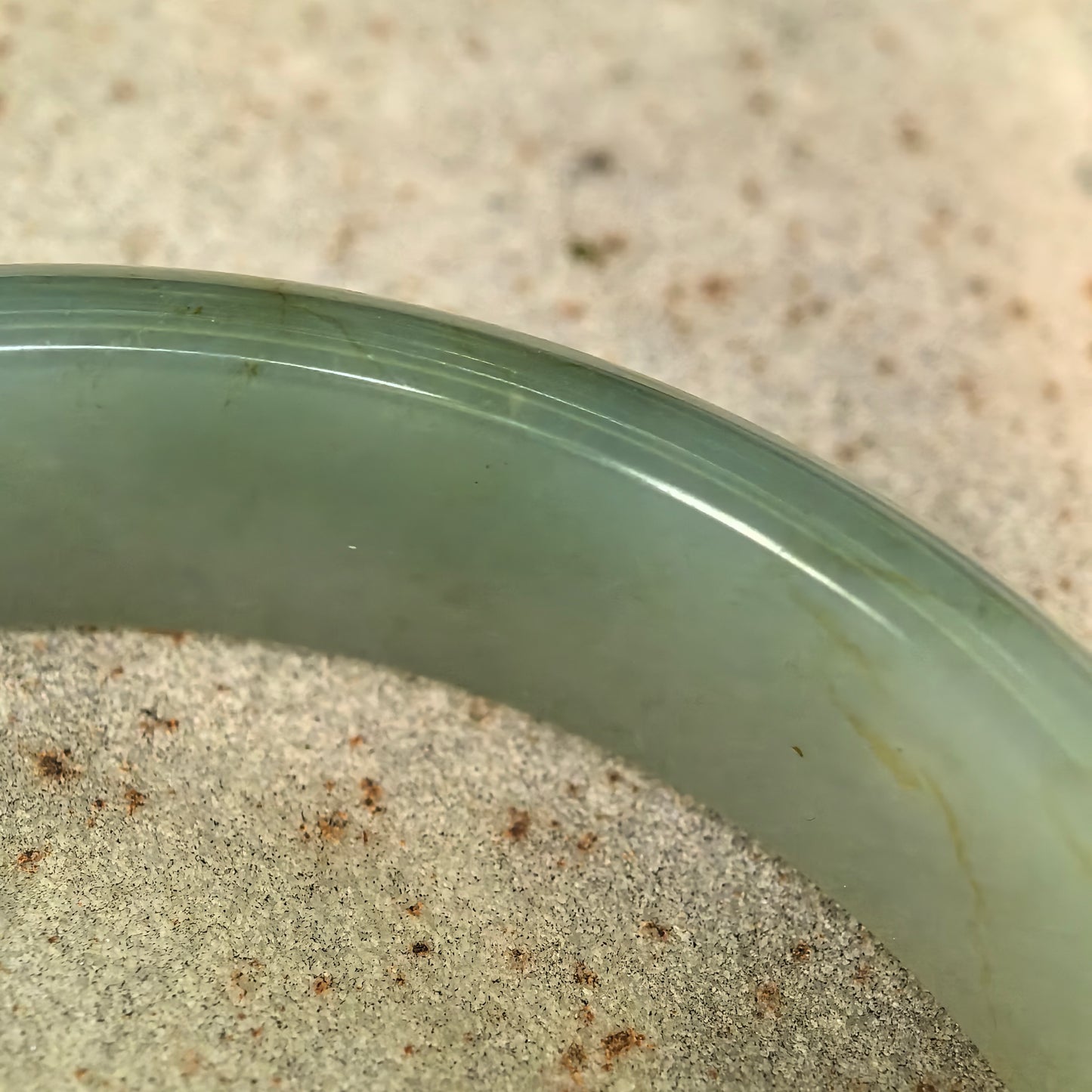 Natural Grade-A Jadeite Oil Green D-Shape Bangle · Burmese Jade 55mm