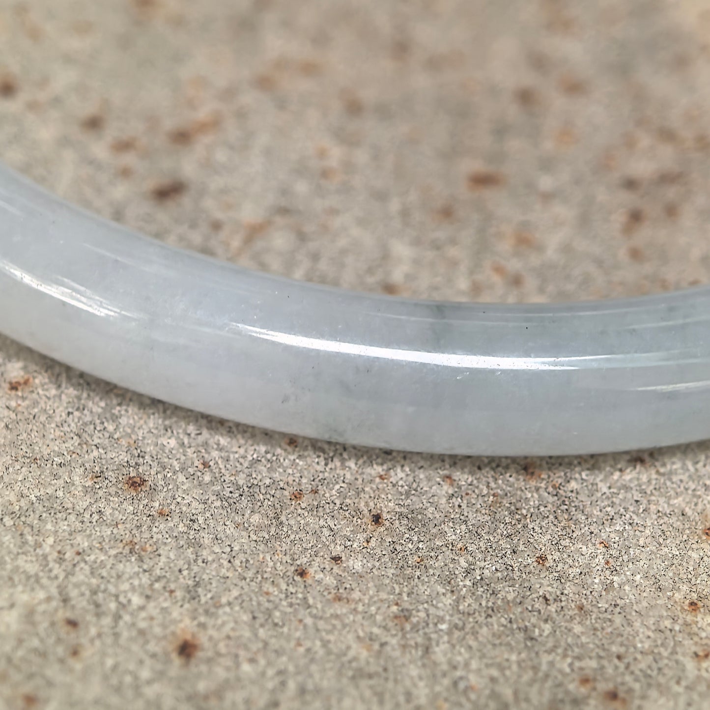 Natural Grade-A Jadeite Pale Green Tone Slim Round Bangle · Burmese Jade 56mm