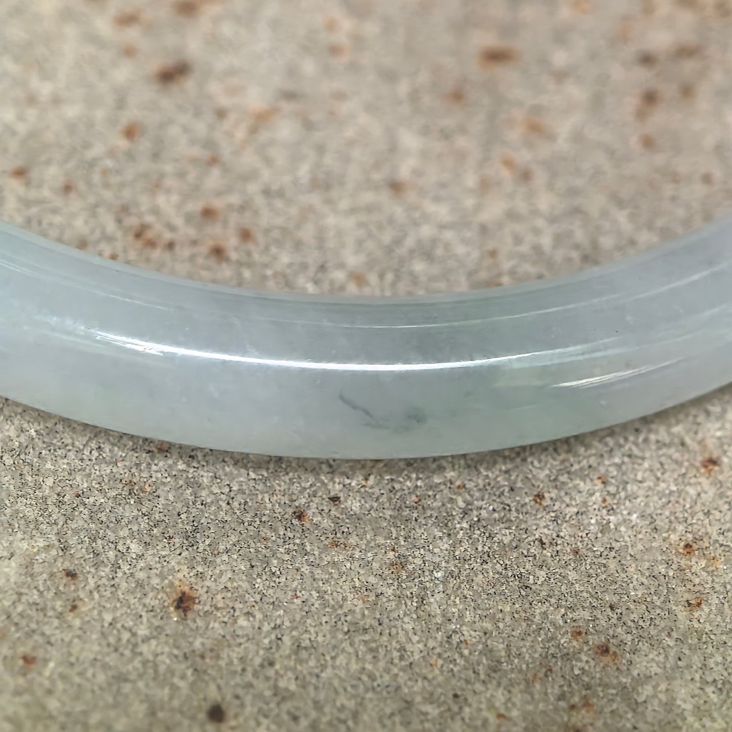 Natural Grade-A Jadeite Pale Green Tone Slim Round Bangle · Burmese Jade 56mm