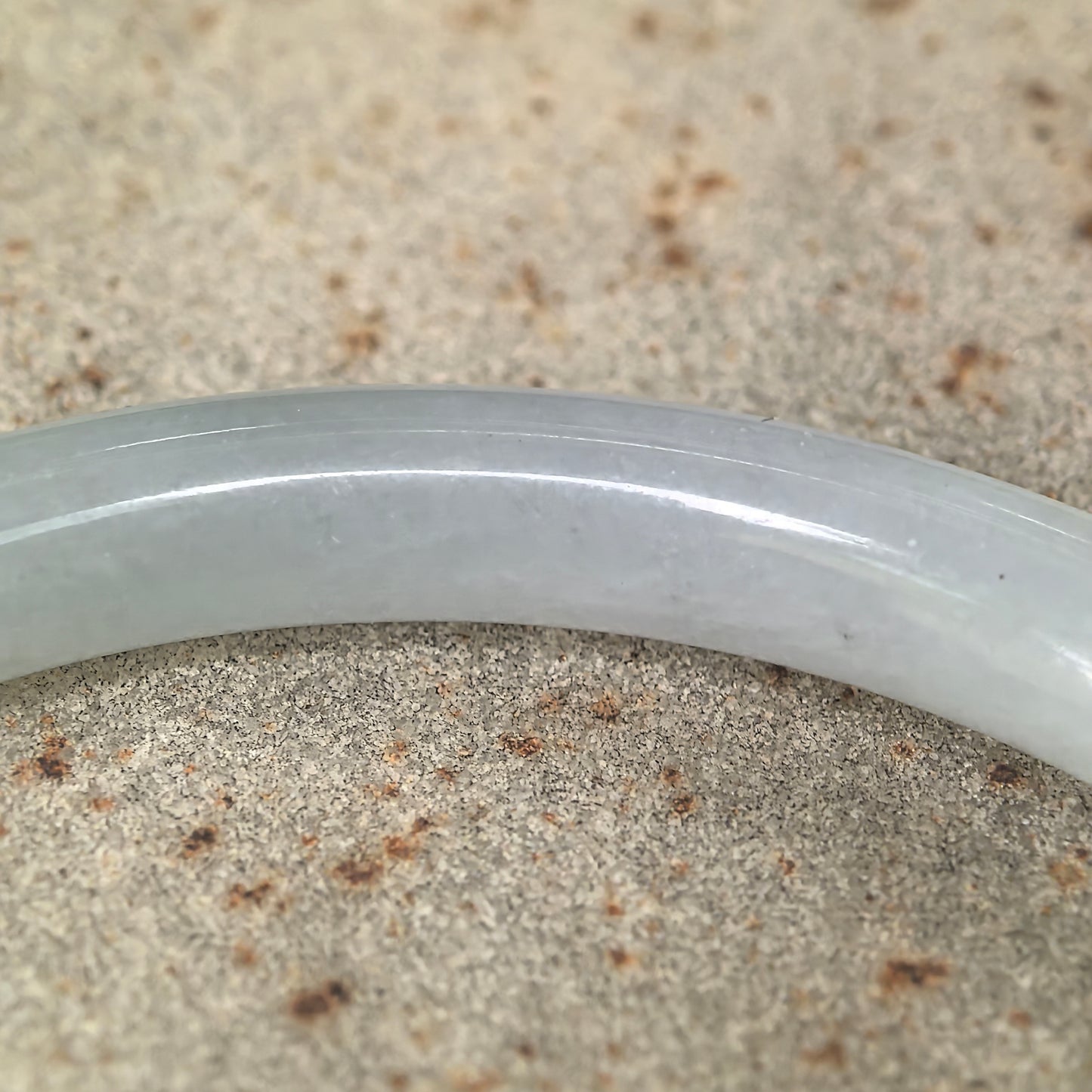Natural Grade-A Jadeite Pale Green Tone Slim Round Bangle · Burmese Jade 56mm