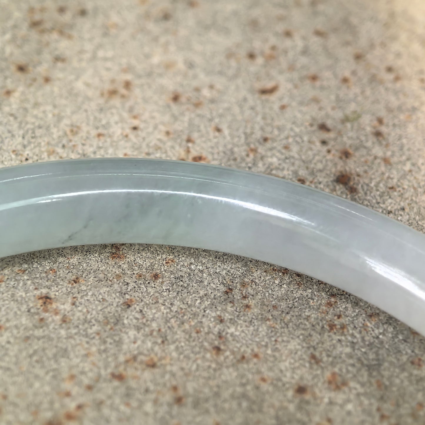 Natural Grade-A Jadeite Pale Green Tone Slim Round Bangle · Burmese Jade 56mm