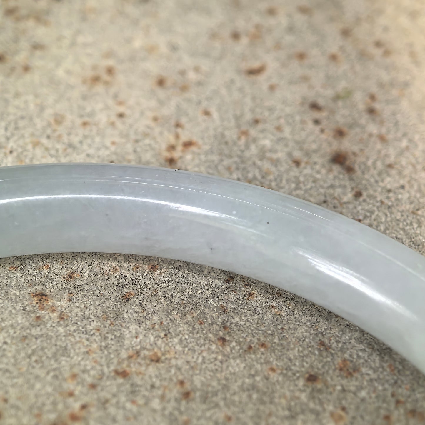 Natural Grade-A Jadeite Pale Green Tone Slim Round Bangle · Burmese Jade 56mm