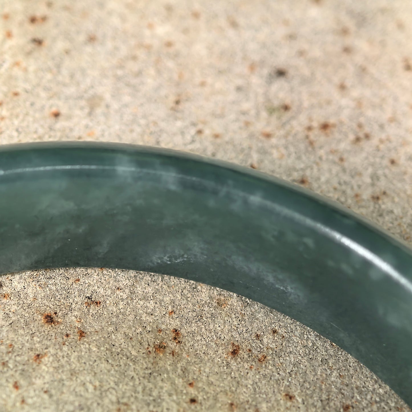 Natural Grade-A Jadeite Glutinous Teal Blue D-Shape Bangle · Guatemalan Jade 53mm