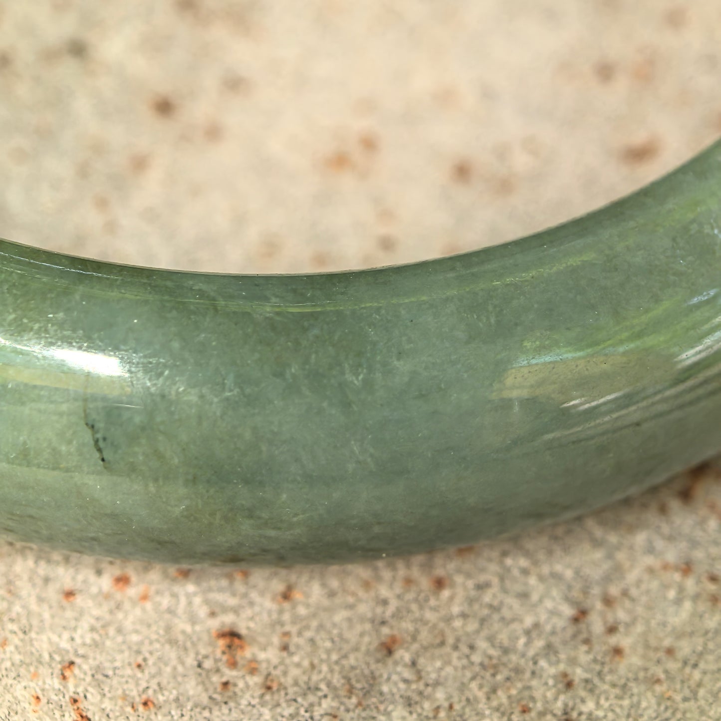 Natural Grade-A Jadeite Glutinous Oil Green D-Shape Bangle · Burmese Jade 53mm