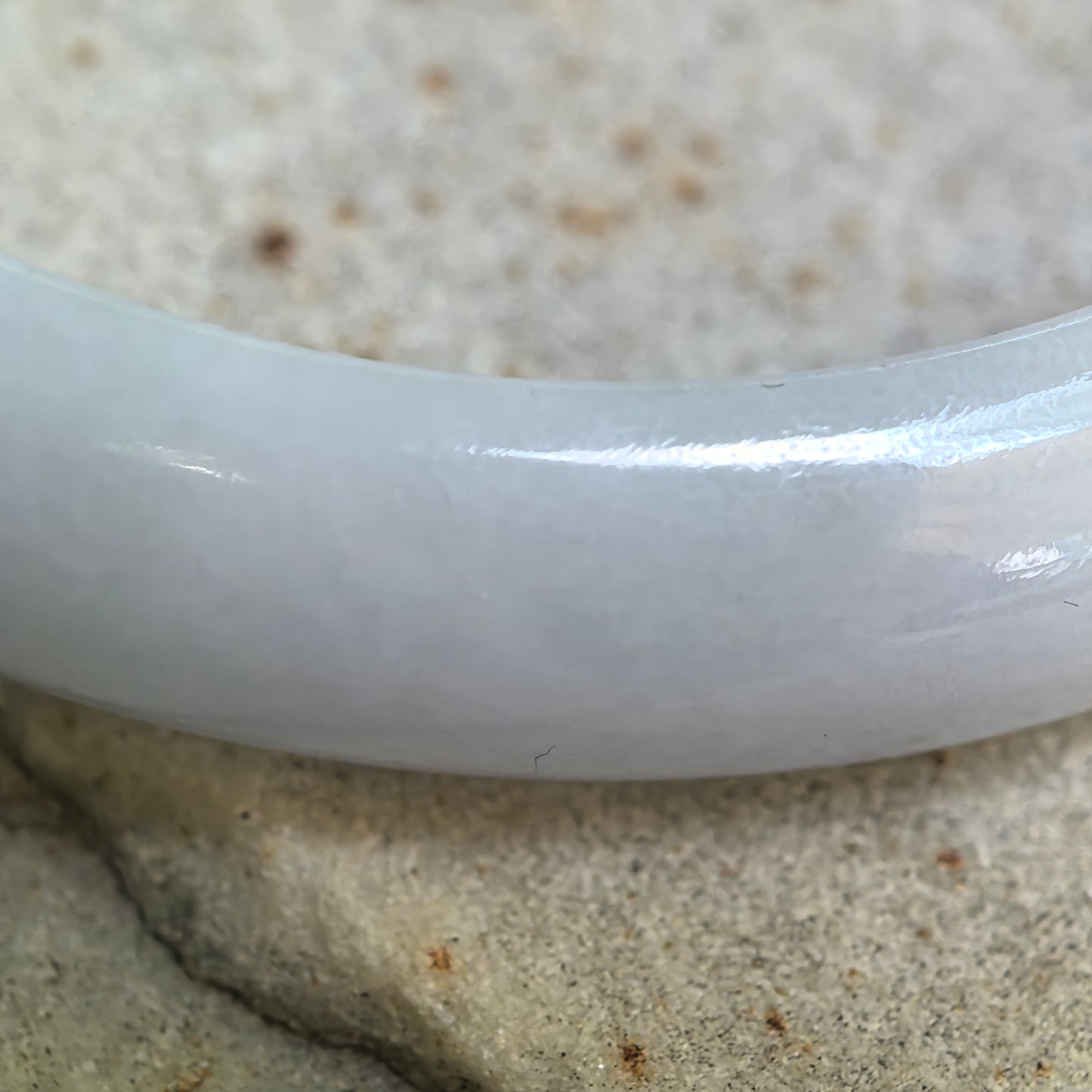 Natural Grade-A Jadeite Glutinous Pale Lavender & Green D-Shape Bangle · Burmese Jade 56mm