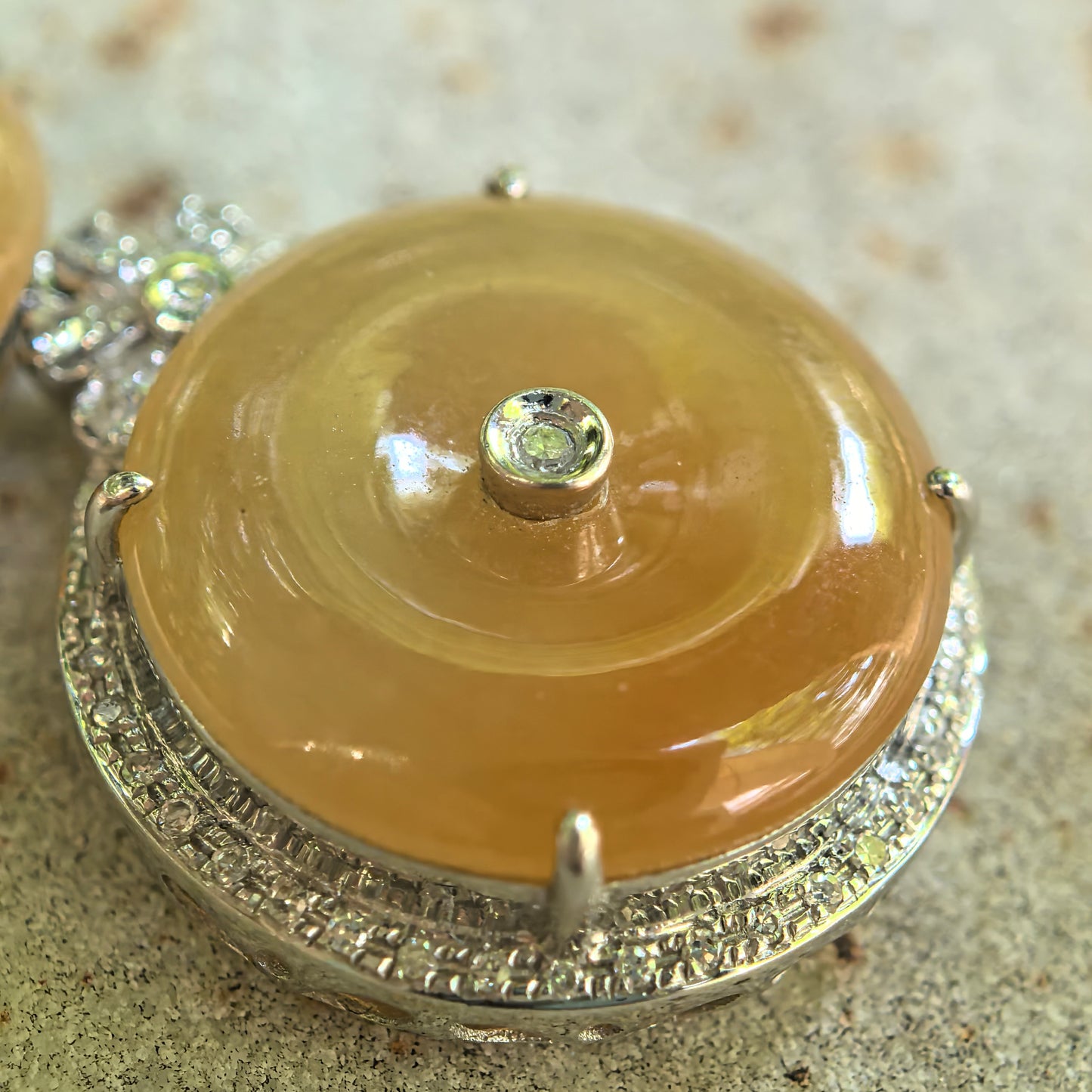 Natural Grade-A Jadeite Yellow Double Peace Pendant in 18K Gold · Burmese Jade