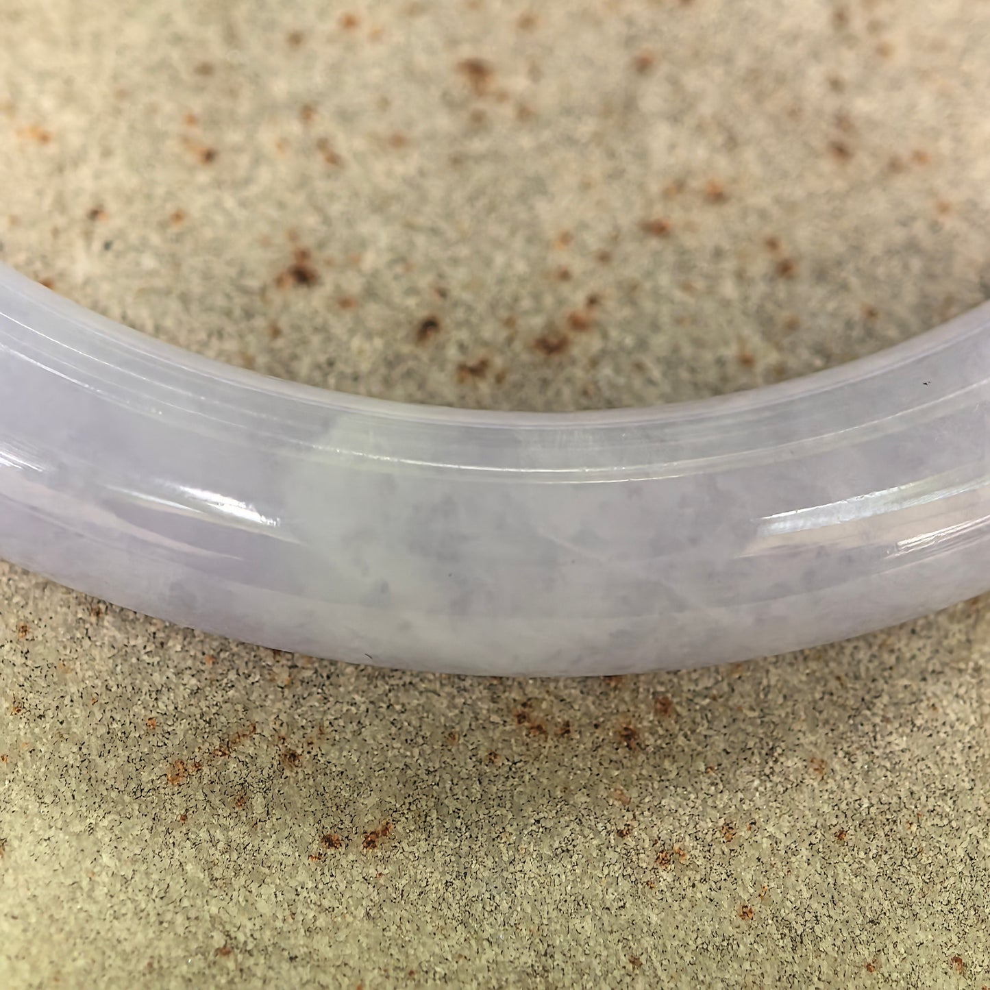Natural Grade-A Jadeite Glutinous Lavender Round Bangle · Burmese Jade 57mm