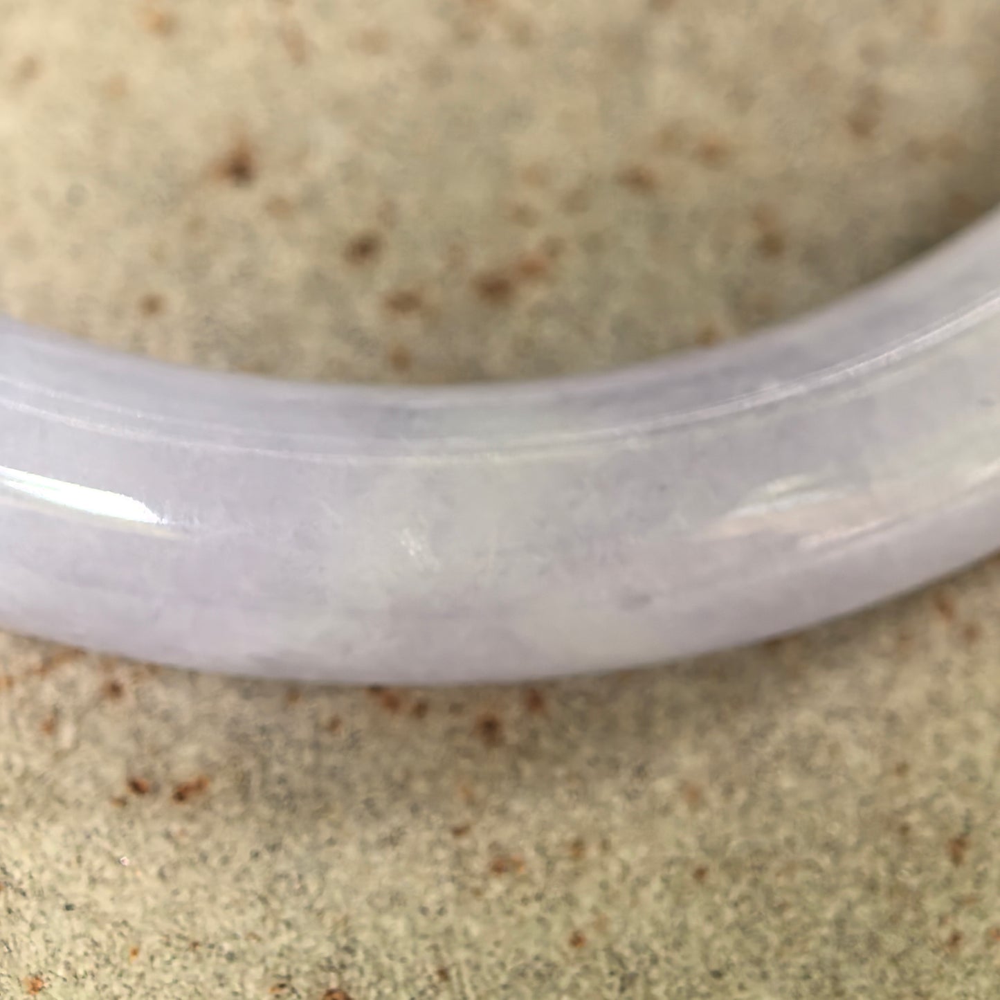 Natural Grade-A Jadeite Glutinous Lavender Round Bangle · Burmese Jade 57mm