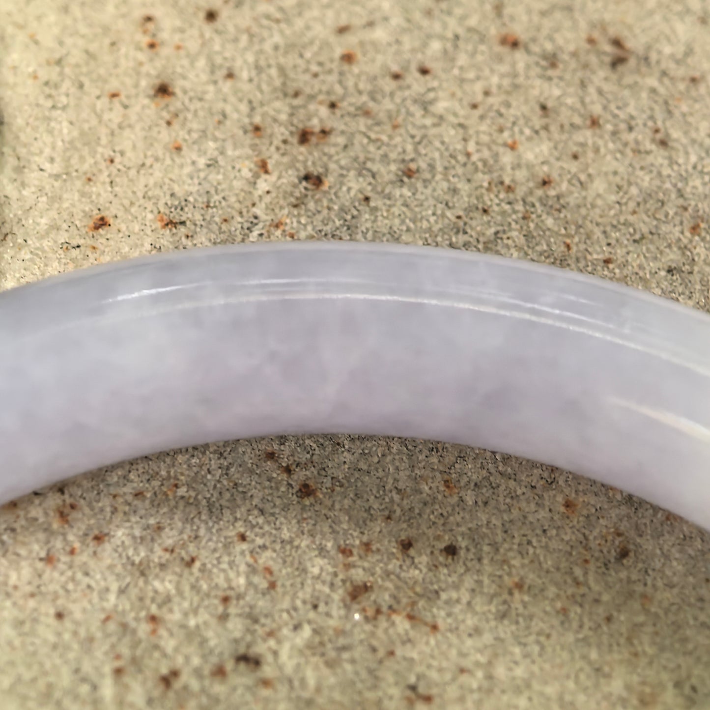 Natural Grade-A Jadeite Glutinous Lavender Round Bangle · Burmese Jade 57mm