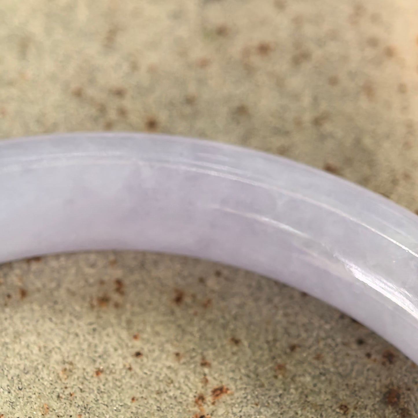 Natural Grade-A Jadeite Glutinous Lavender Round Bangle · Burmese Jade 57mm